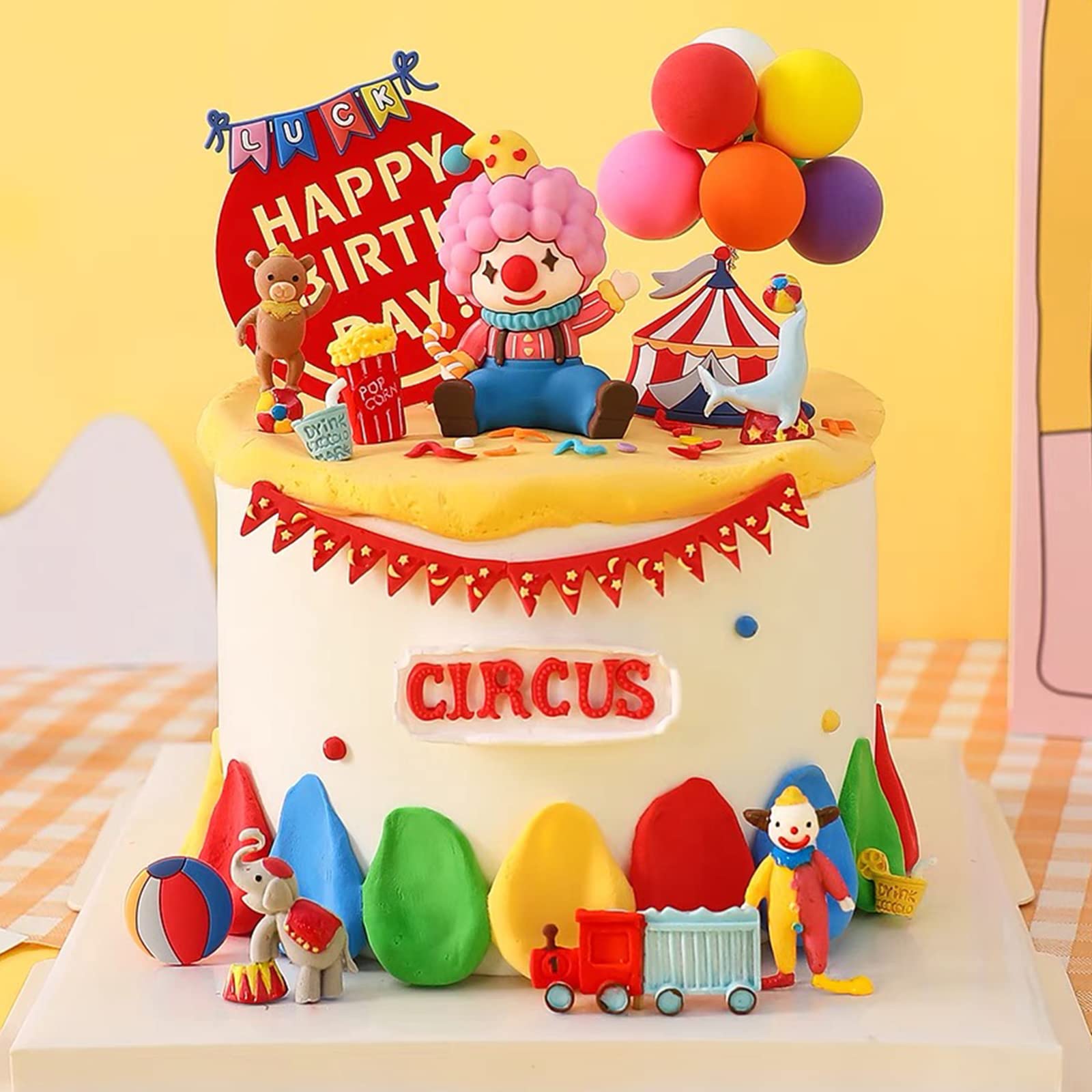 Circus Fondant Molds, Clown Elephant Silicone Molds, Bus Kitchen Baking Tools (2 Pcs) For Cake Decorating, Cupcake Toppers, Cand