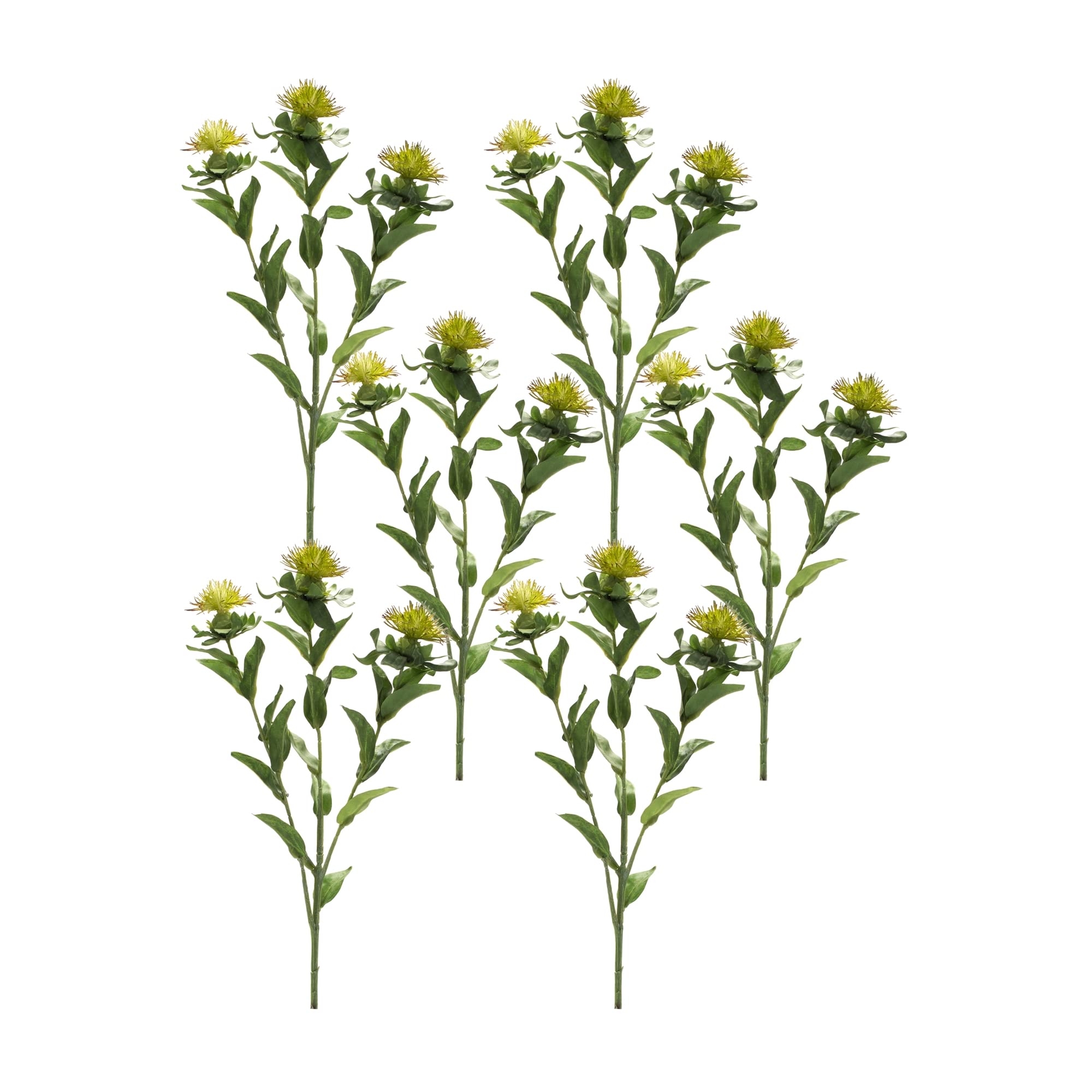 Melrose Set of 6 Polyester Thistle Spray with Green Finish 85709DS