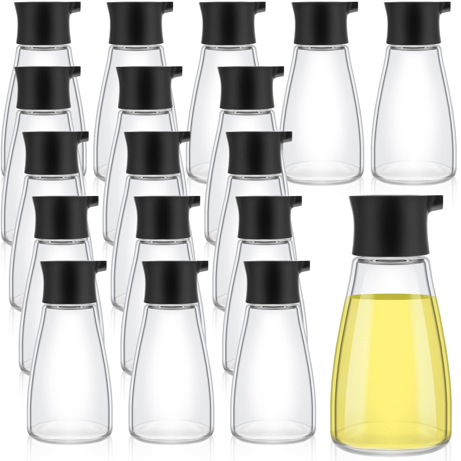 Tanlade 18 Pcs Soy Sauce Dispenser Leakproof Cruet Dispenser Set Small Sauce Bottles Glass Soy Container Oil Dispensing Bottles 