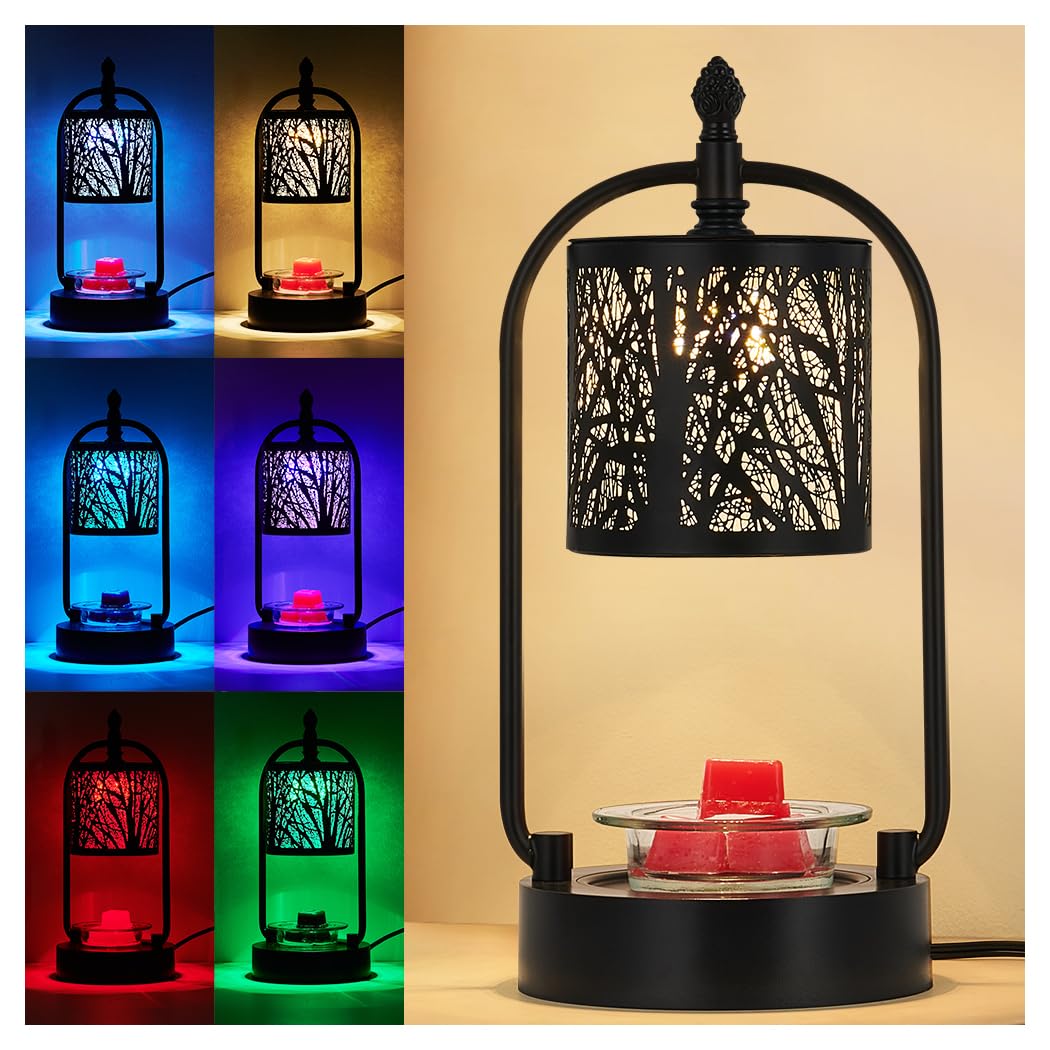 HEKALU Tree Candle Warmer Lamp, LED Colors Changing Candle Warmer with ATimer, Bedroom Living Room Home Decor Wax Melting Warmer