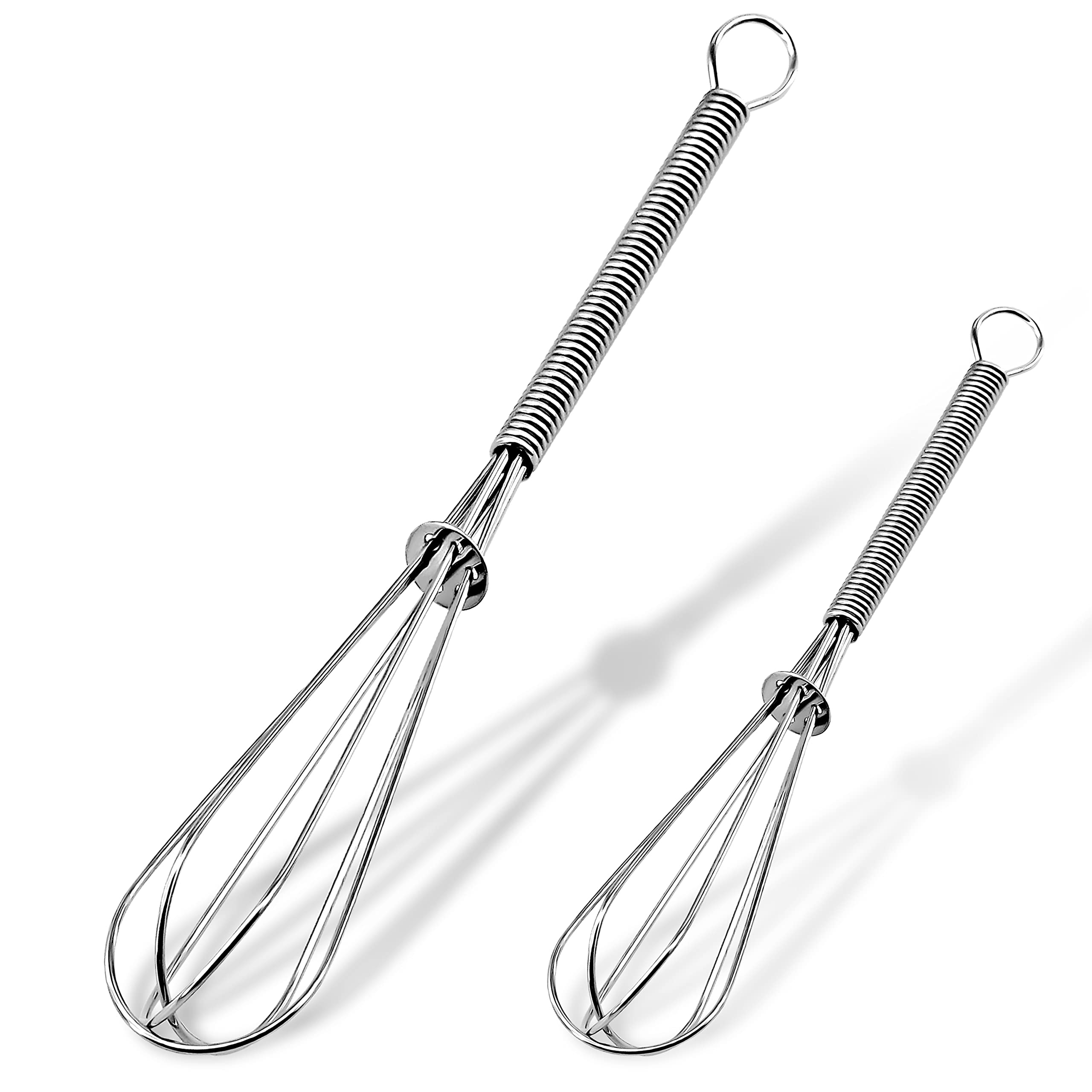 Anaeat Mini Wire Whisks, Set Of 2 Portable Stainless Steel Kitchen Tiny Whisk & Egg Beater With Thick Wire - Sturdy Small Mixing