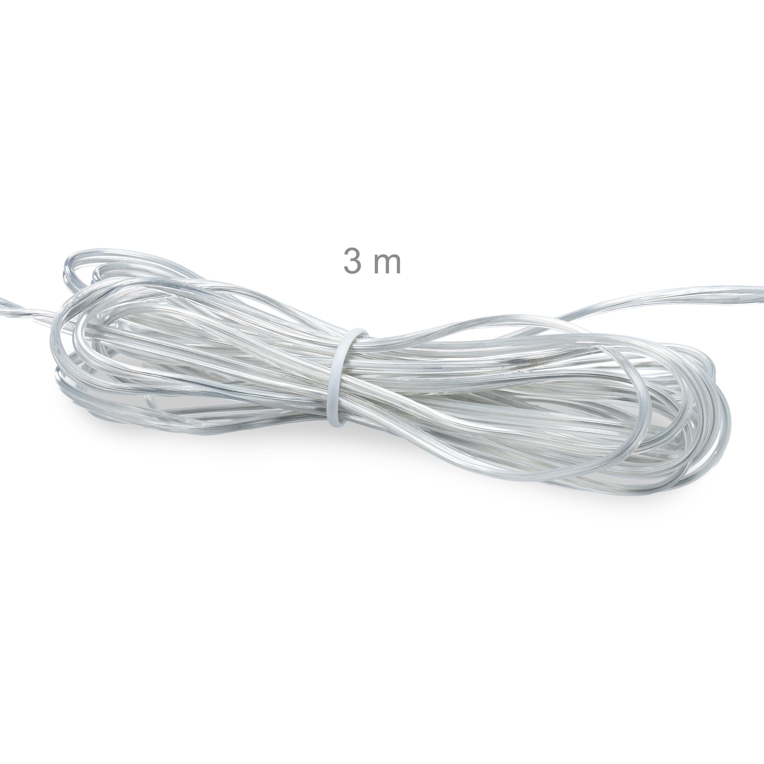 Relaxdays LED Light Sphere, Window Ornament, Autumn, Hang Up Christmas Decor, Battery Powered,  30cm, Silver, Iron, 30 x 30 x 30