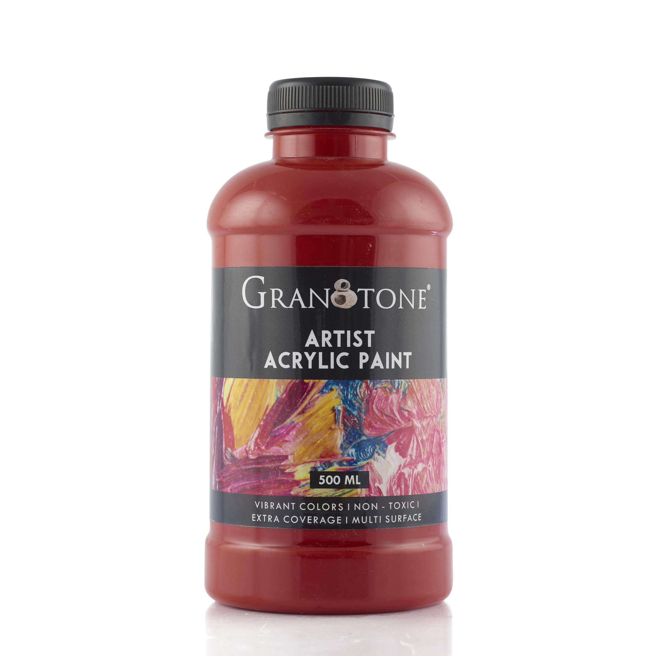 Granotone Acrylic Colour | 500 Ml (Crimson) | Rich Pigment, Non-Cracking Art & Diy Paint | Suitable For Canvas, Wood, Leather, E
