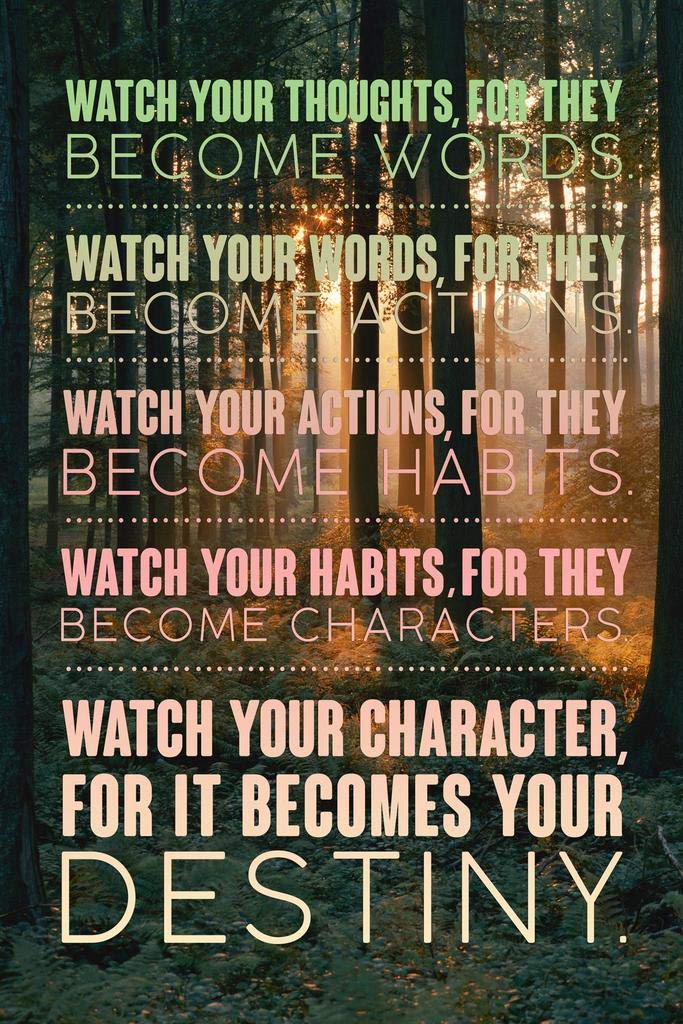 Watch Your Thoughts Forest Motivational Cool Wall Decor Art Print Poster 12X18