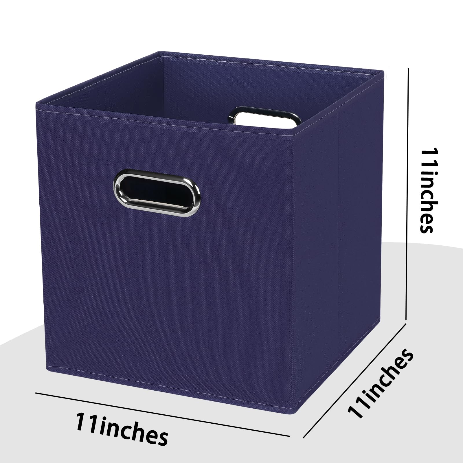 Heayeeg Black Foldable Storage Cubes Bins , Fabric Storage Box Cubes Organizer Baskets With Dual Handles For Home Organizer (Nav