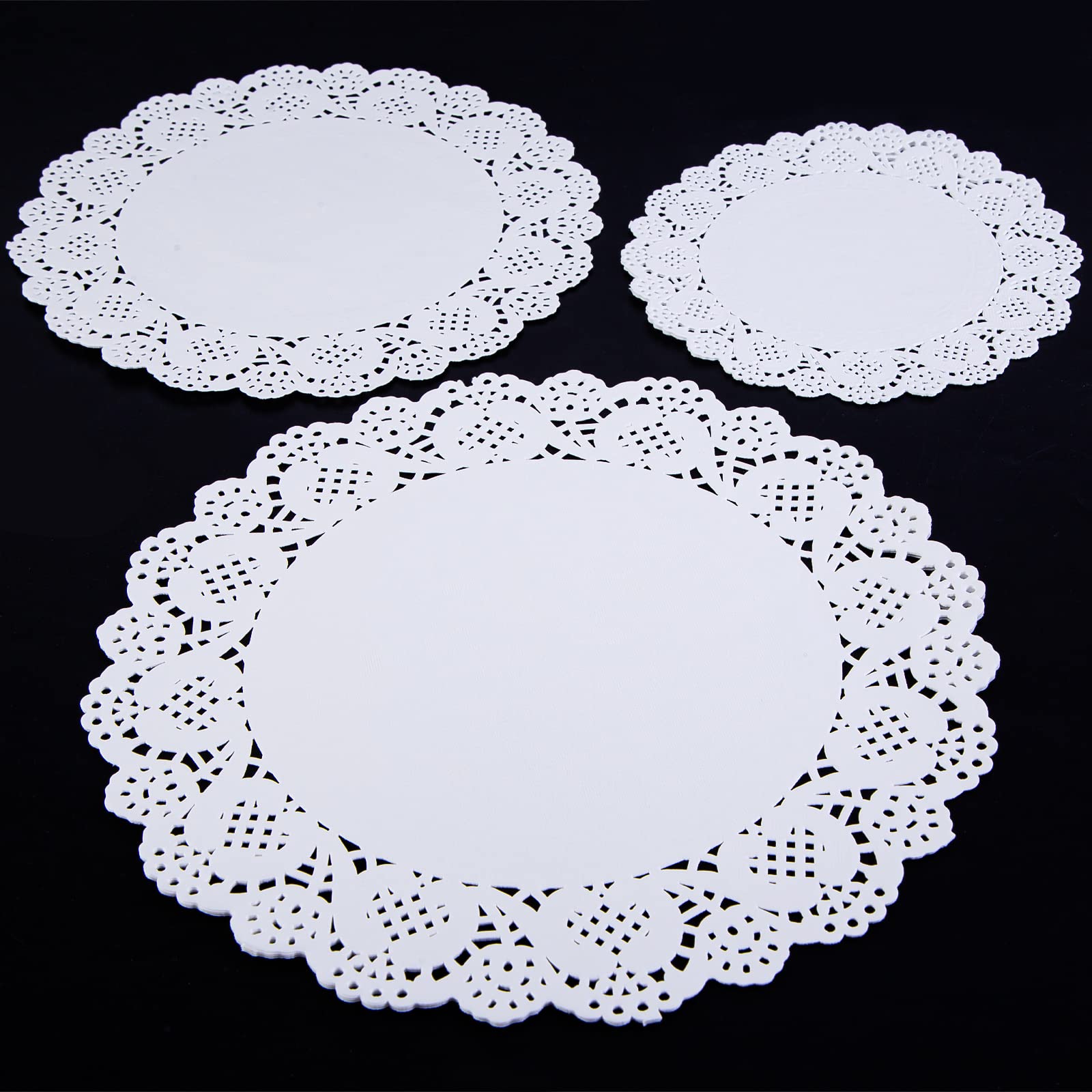 HAKSEN 36 PCS Paper Lace Doilies Combo,Pack 12 Each 6.5, 8.5, 10.5