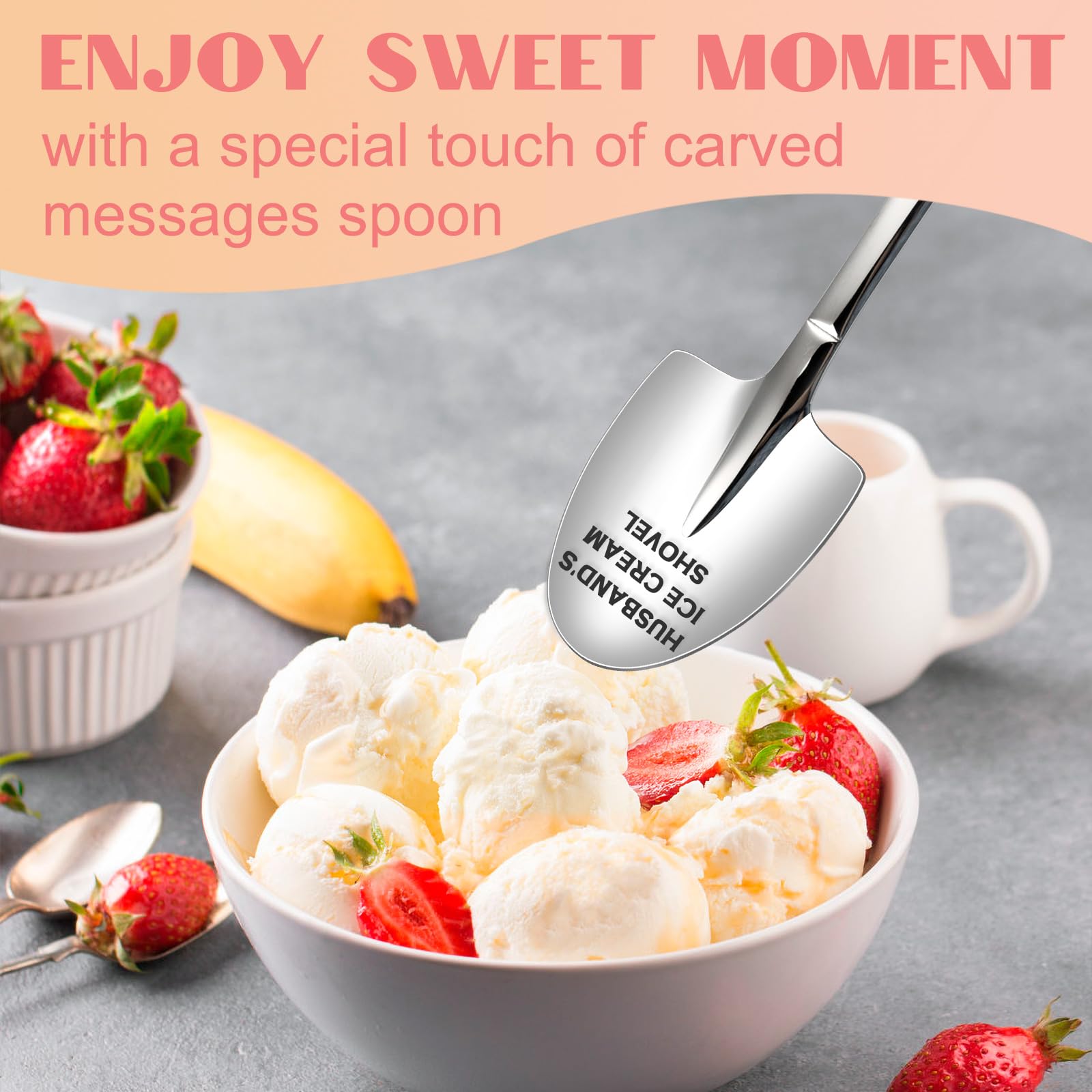 Genlge Husband Gifts Funny Gifts For Husband Birthday Wedding Anniversary Valentines Day Novelty Husband'S Ice Cream Shovel Spoo