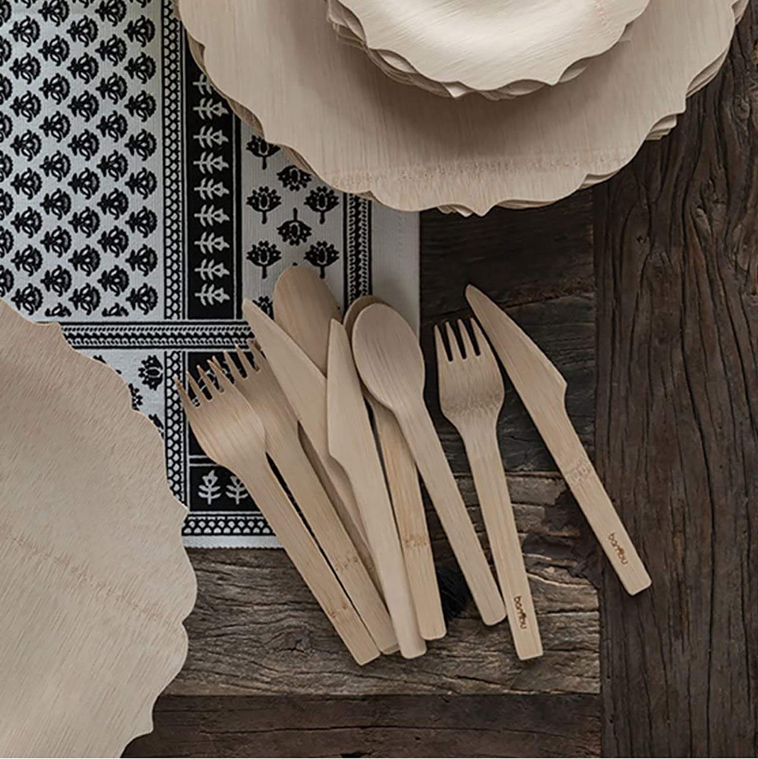 Bambu, Disposable Biodegradable, Compostable Bamboo Forks, Bulk Case, 100% Organic Utensils For Weddings, Parties, Picnics, Even