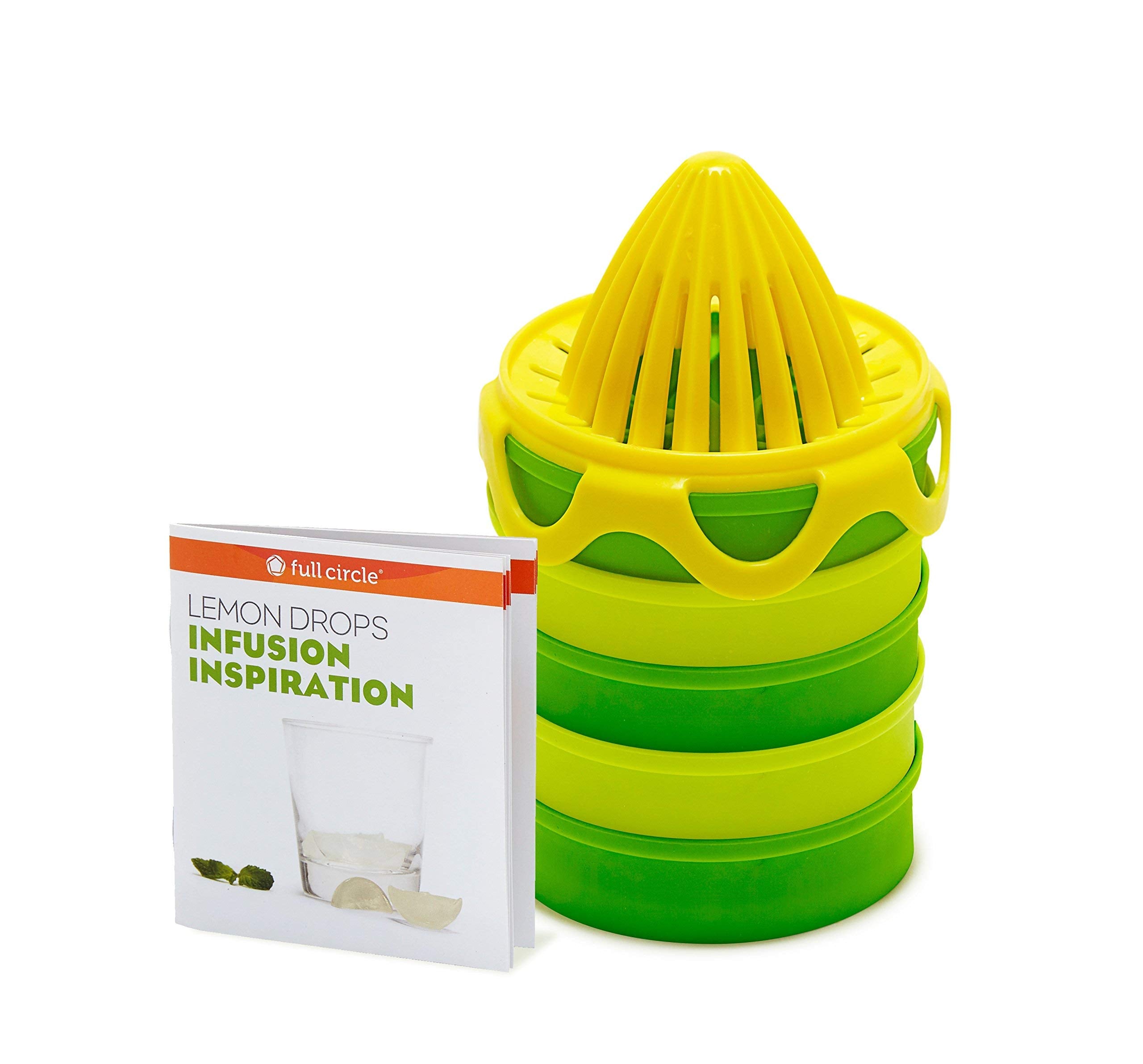 Full Circle Lemon Drops Citrus Ice Cube Infusion Set With Reamer And Silicone Trays, 6-Piece Set