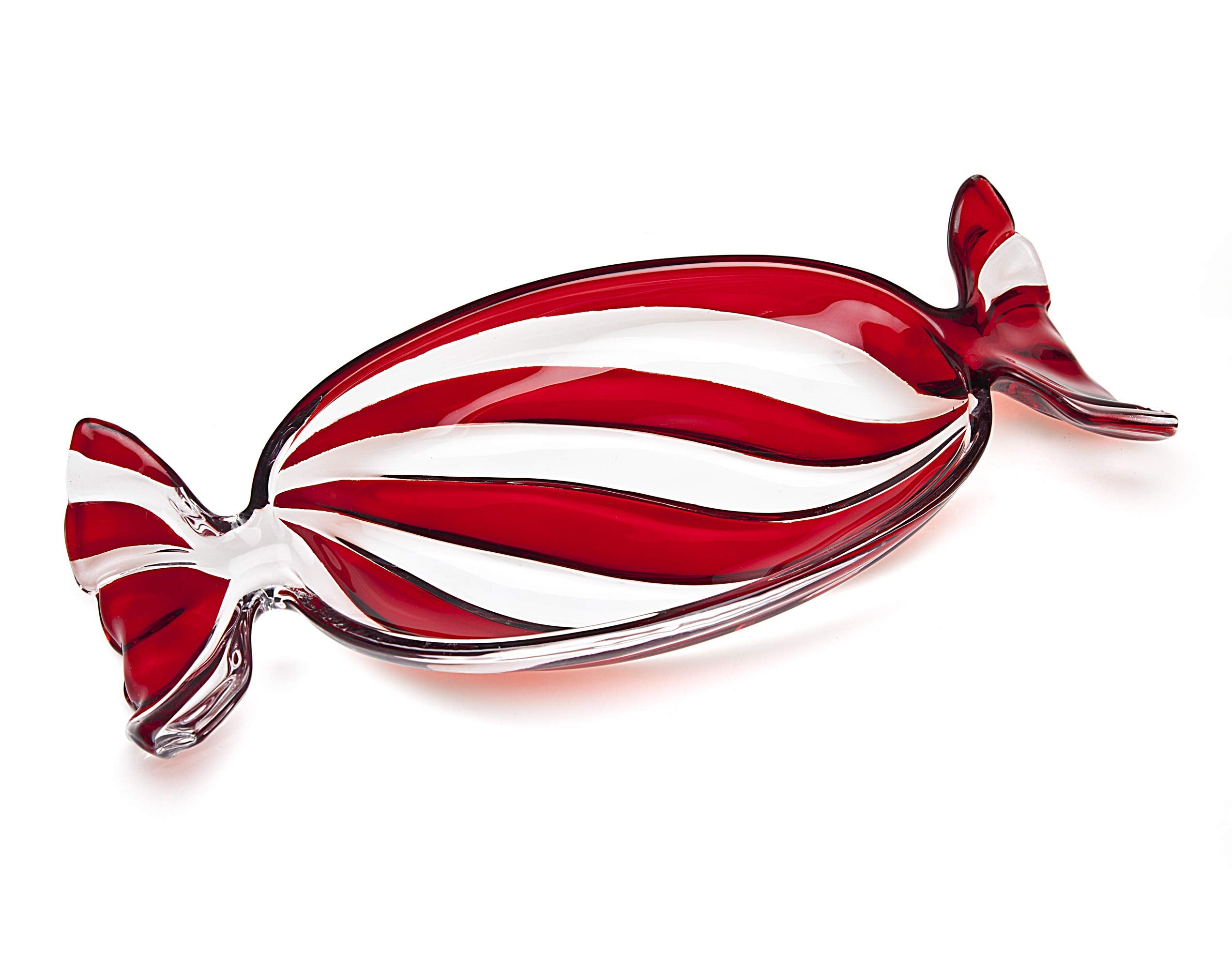 Godinger Candy Tray, Candy Dish, Serving Tray, Serving Platter Platter Dish, Christmas Decor, Holiday Decor - Red