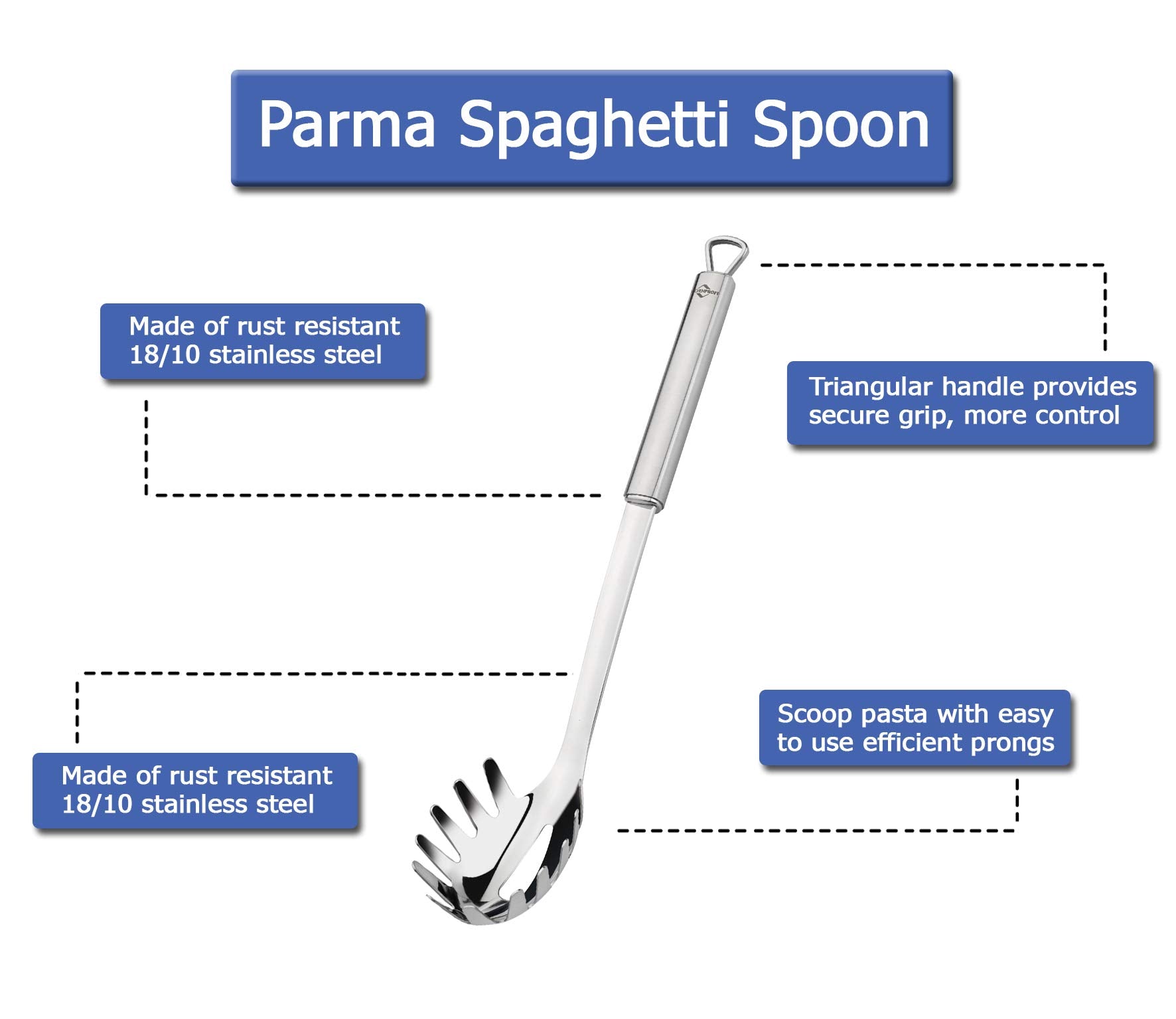 Kchenprofi K1215072800 Parma Spaghetti Spoon, 12.5'', Silver