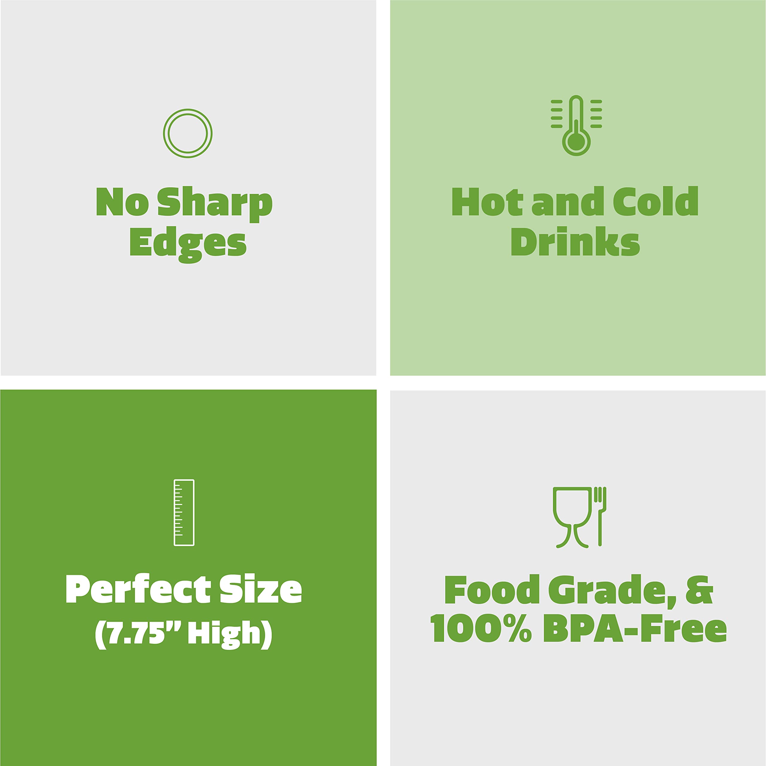 Comfy Package, [250 Count] Black Disposable Plastic Drinking Straws - 7.75'' High