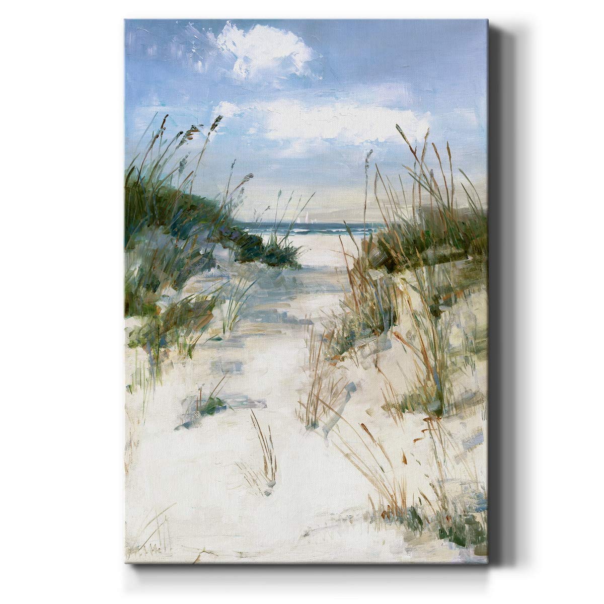 Renditions Gallery Tropical Canvas Wall Art Decorations Paintings & Prints Sandy Ocean Beach Modern Coastal Nature Wall Hanging