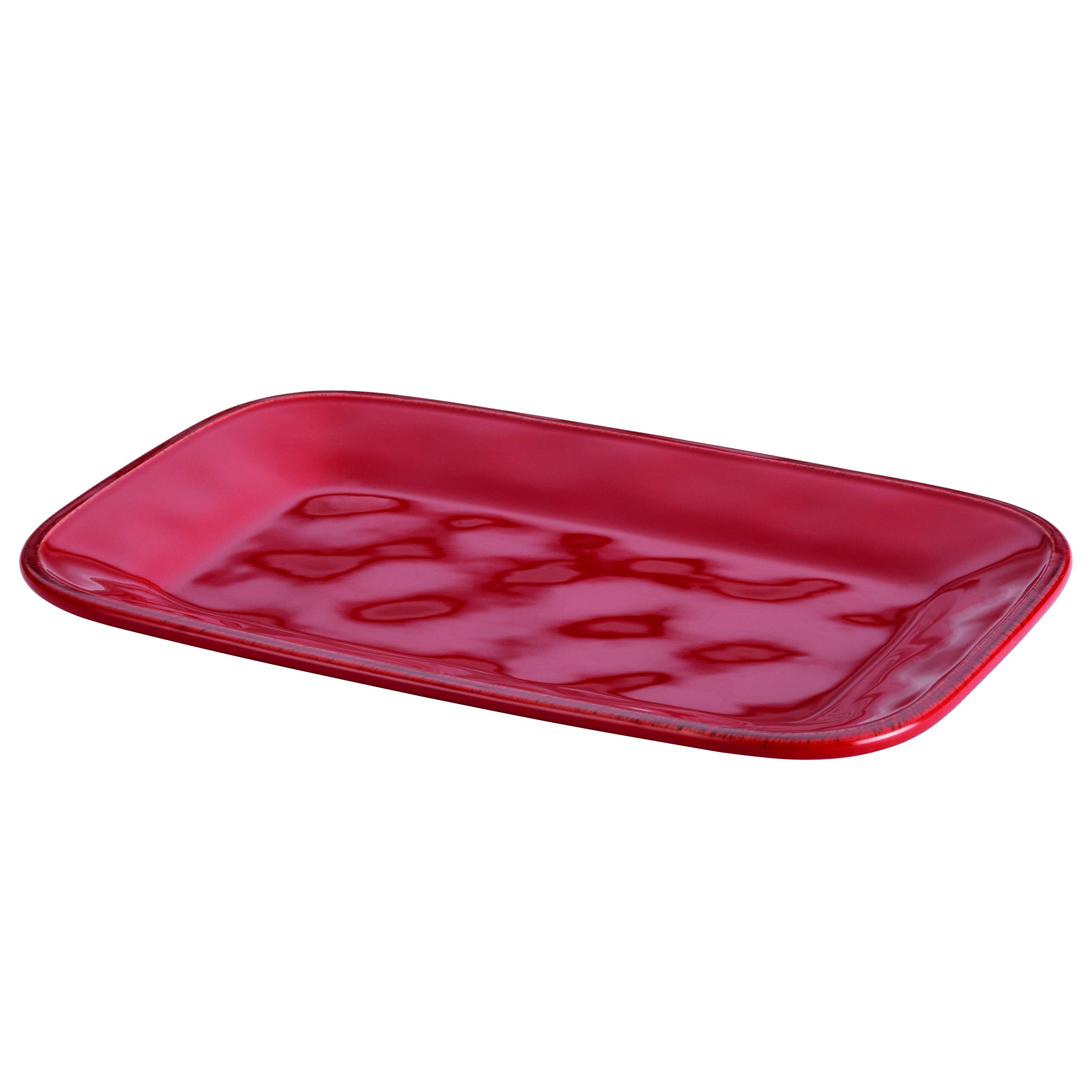 Rachael Ray Cucina Stoneware Platter, 8-Inch x 12-Inch, Cranberry Red, Model 57232