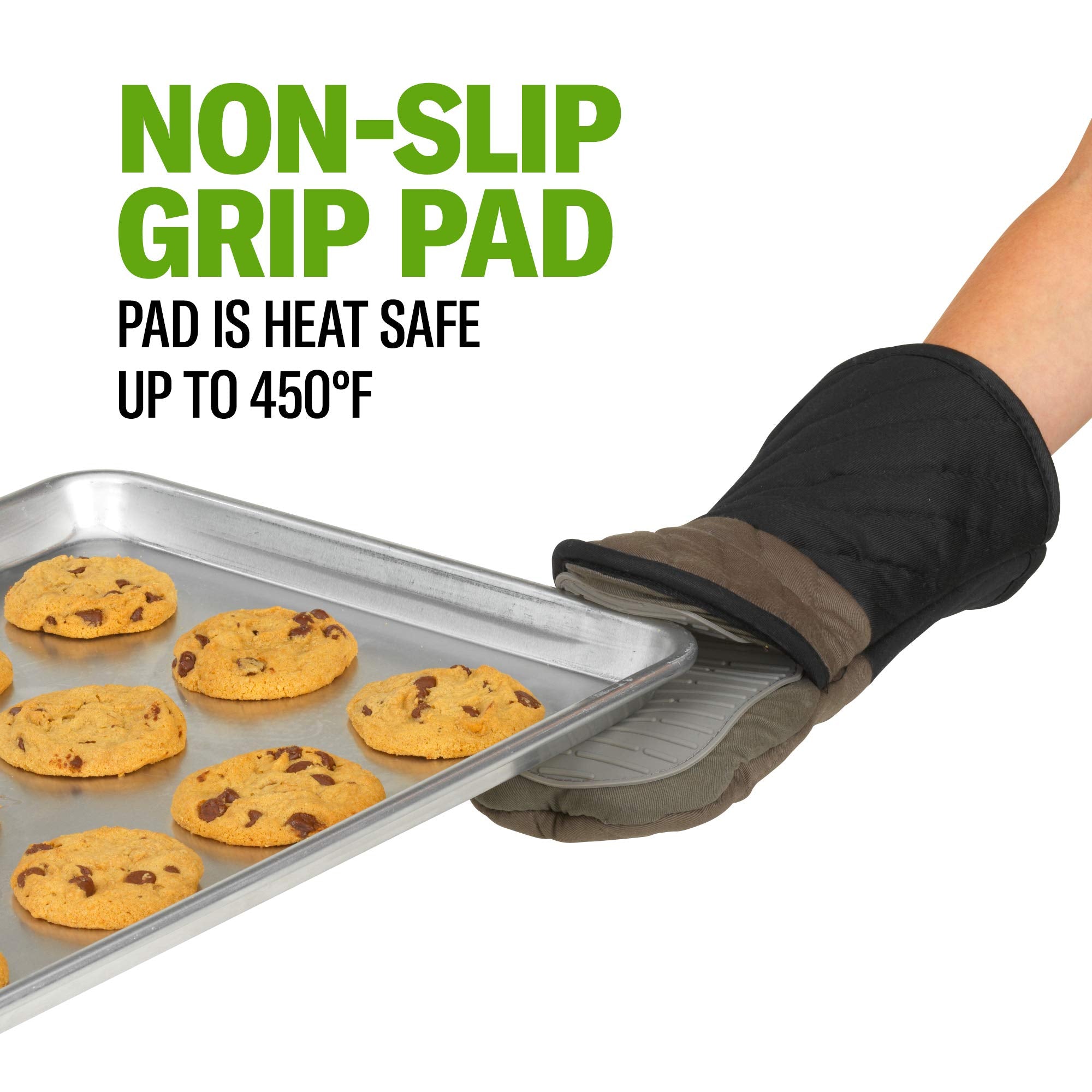 Good Cook Touch Pot Holder Glove, Medium Size, Silicone Grip, Gray, Model 20485