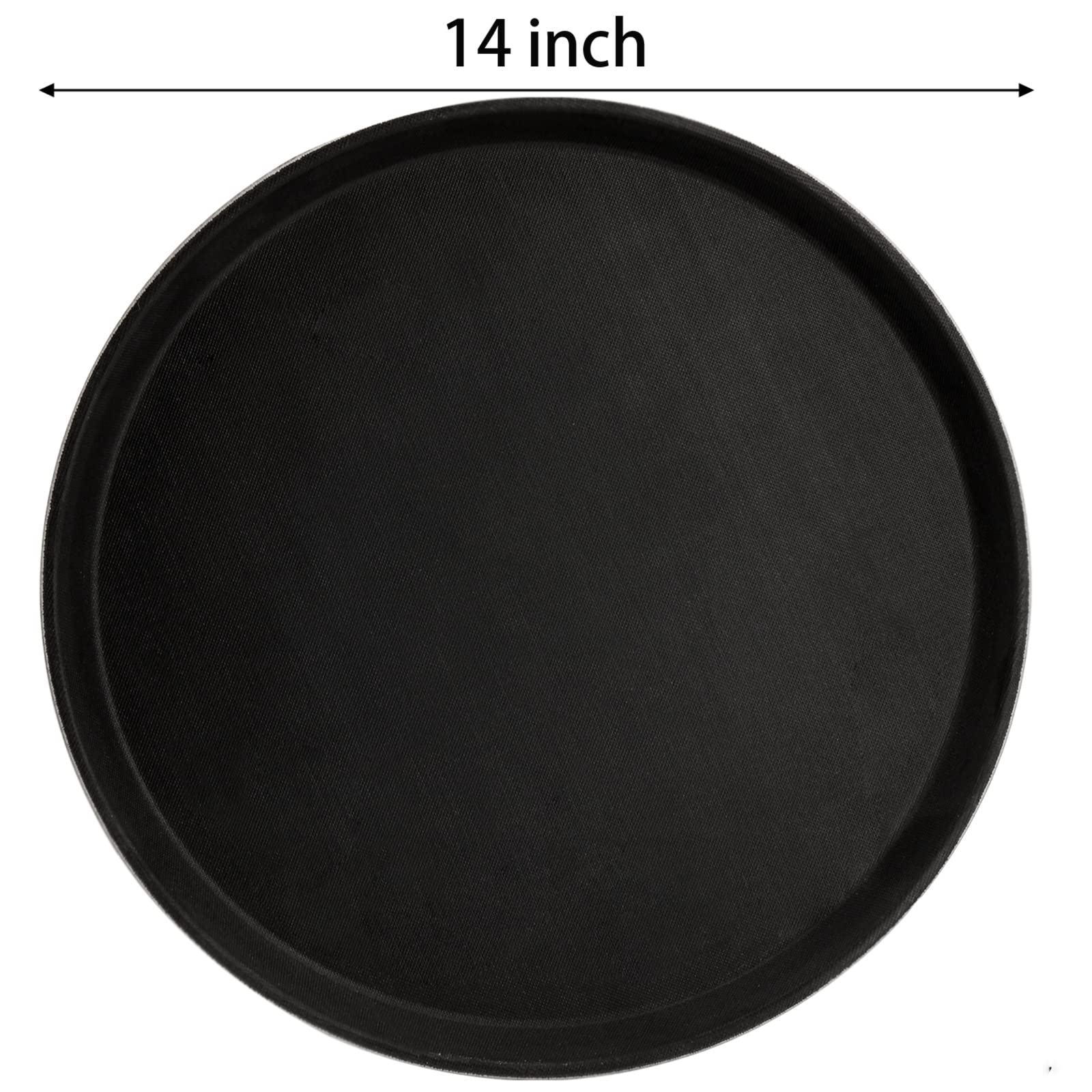 Topzea 4 Pack Plastic Server Tray, 14 Inch Round Serving Tray Restaurant Serving Tray Non-Slip Bar Tray Cafeteria Tray For Eatin