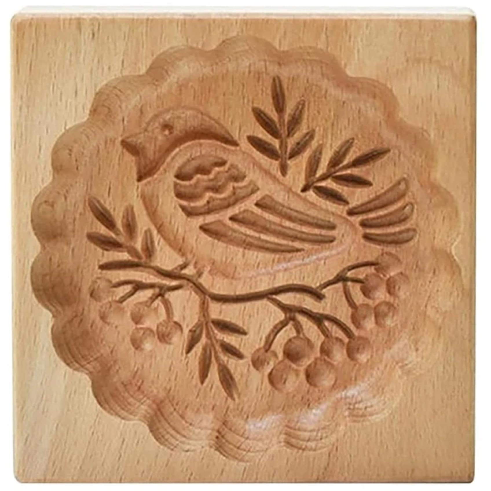 Wooden Cookie Molds, 3D Carved Shortbread Mold, 3.9 Inch Non Stick Cookie Stamps Reusable Molds for Baking Cookies Biscuit..