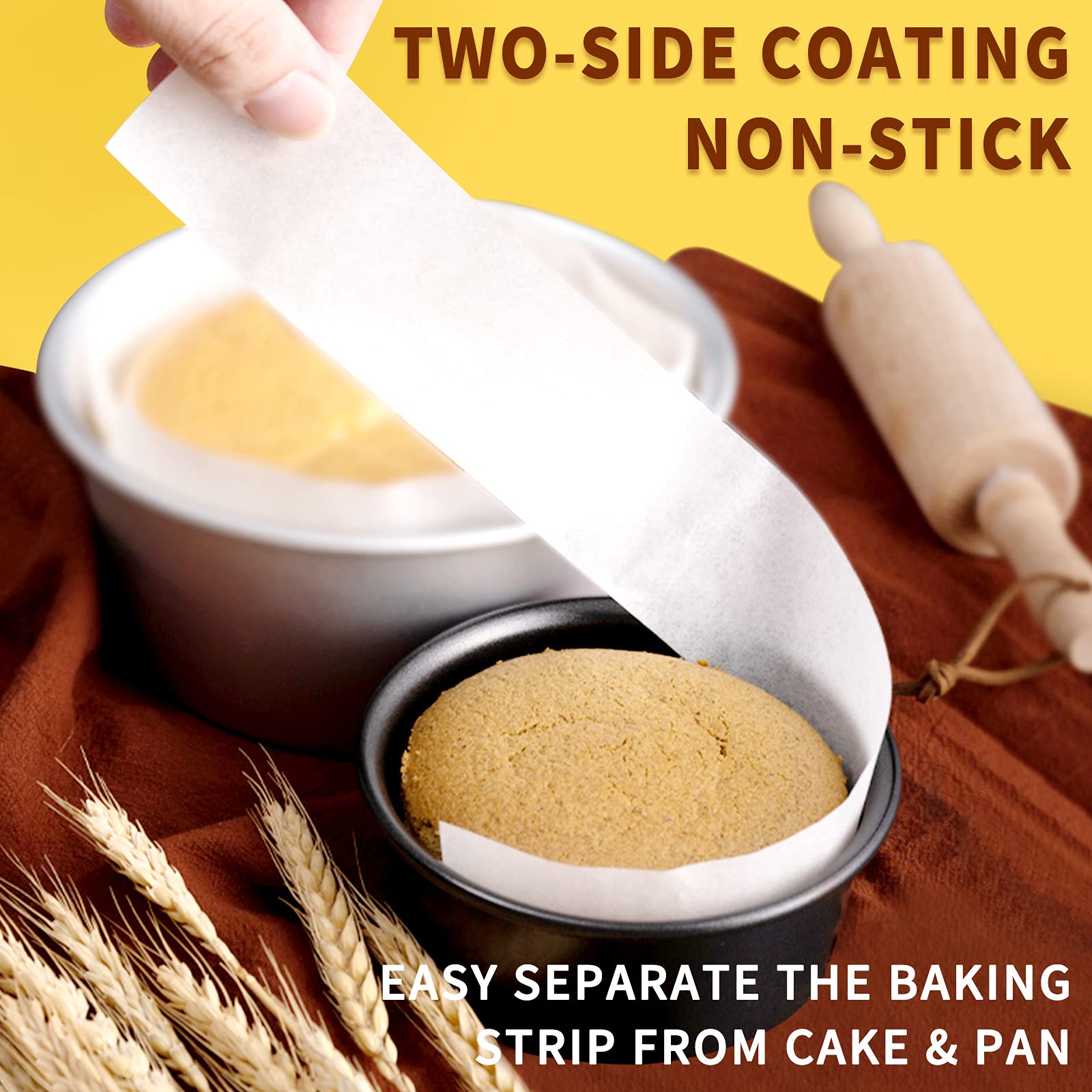 Baking Parchment Paper Side Liners - Baking Strips Roll For Round Cake Pans, Cheesecake Springform Pan, Non Stick Pan Lining Pap