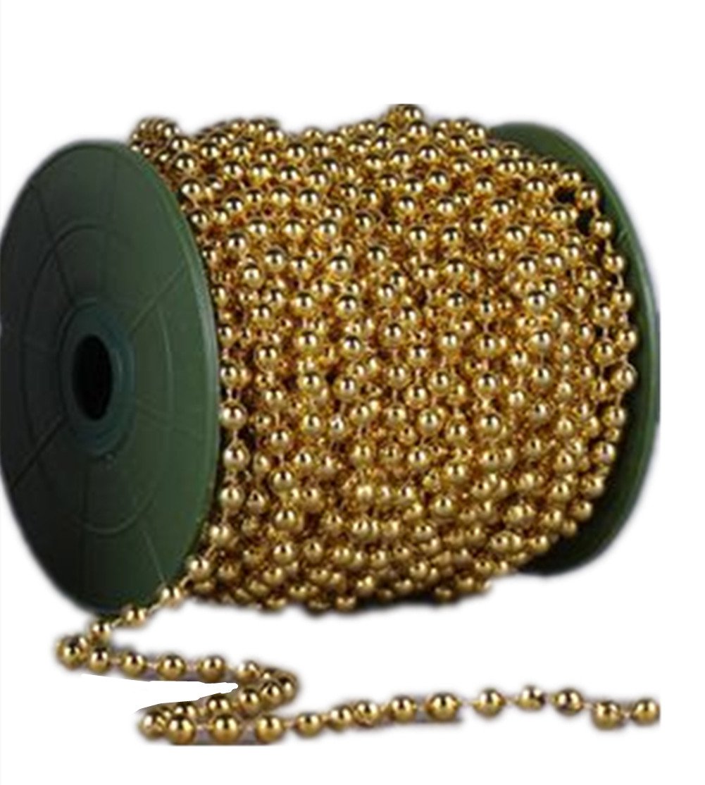 Ltvystore 82Feet/25Meter Roll Gold Pearl String Party Garland Wedding Centerpieces Bridal Bouquet Crafts Decoration
