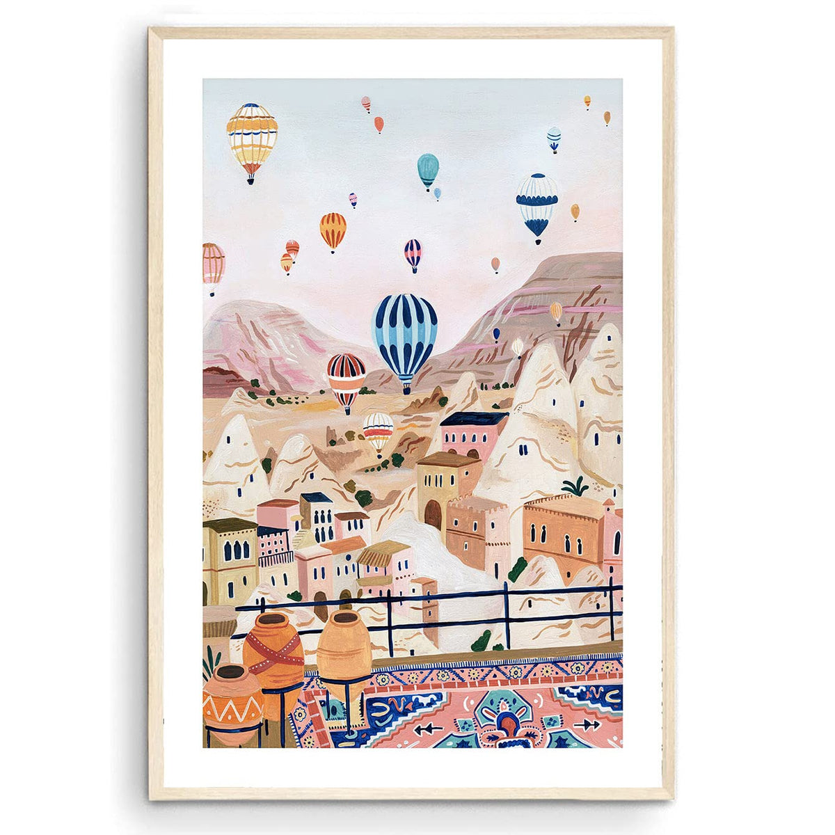 Nationcog Cappadocia, Turkey Art Print, Hot Air Balloon Print, Travel Print, Travel Poster, Europe Print, Housewarming Gift (Unf