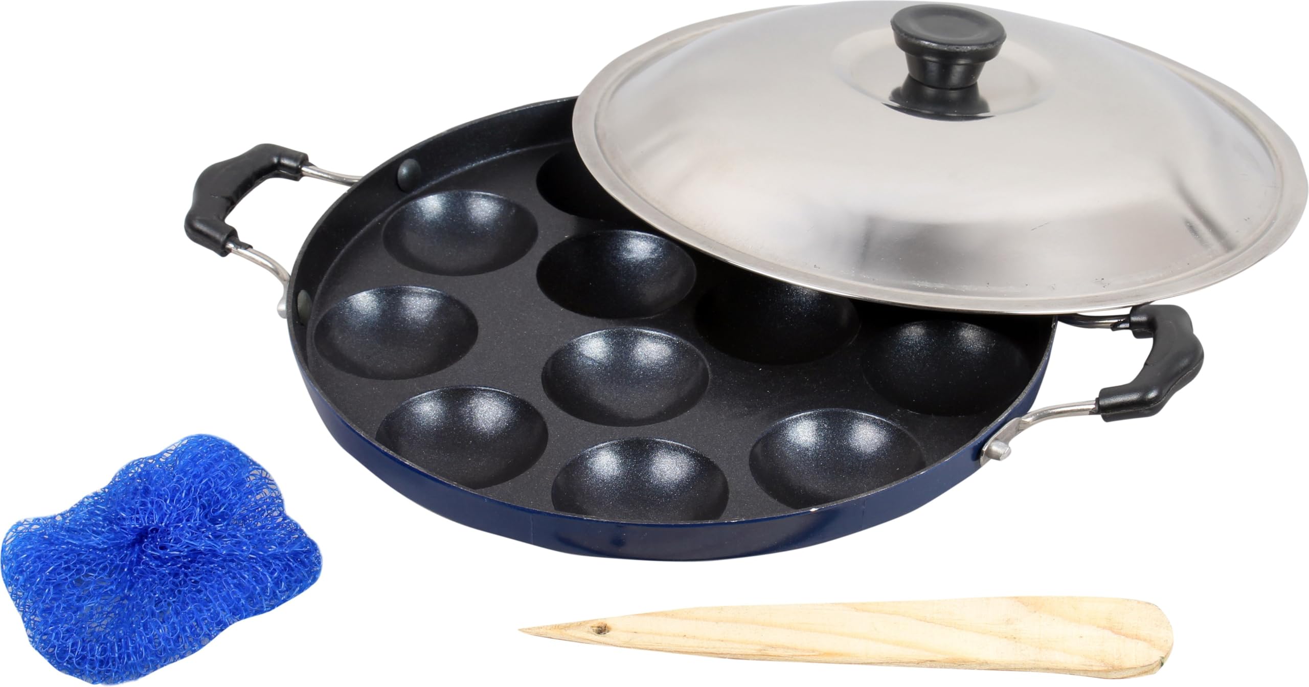 Jet 12 Cavity Appam Maker (Aluminium, Non-Stick) Blue