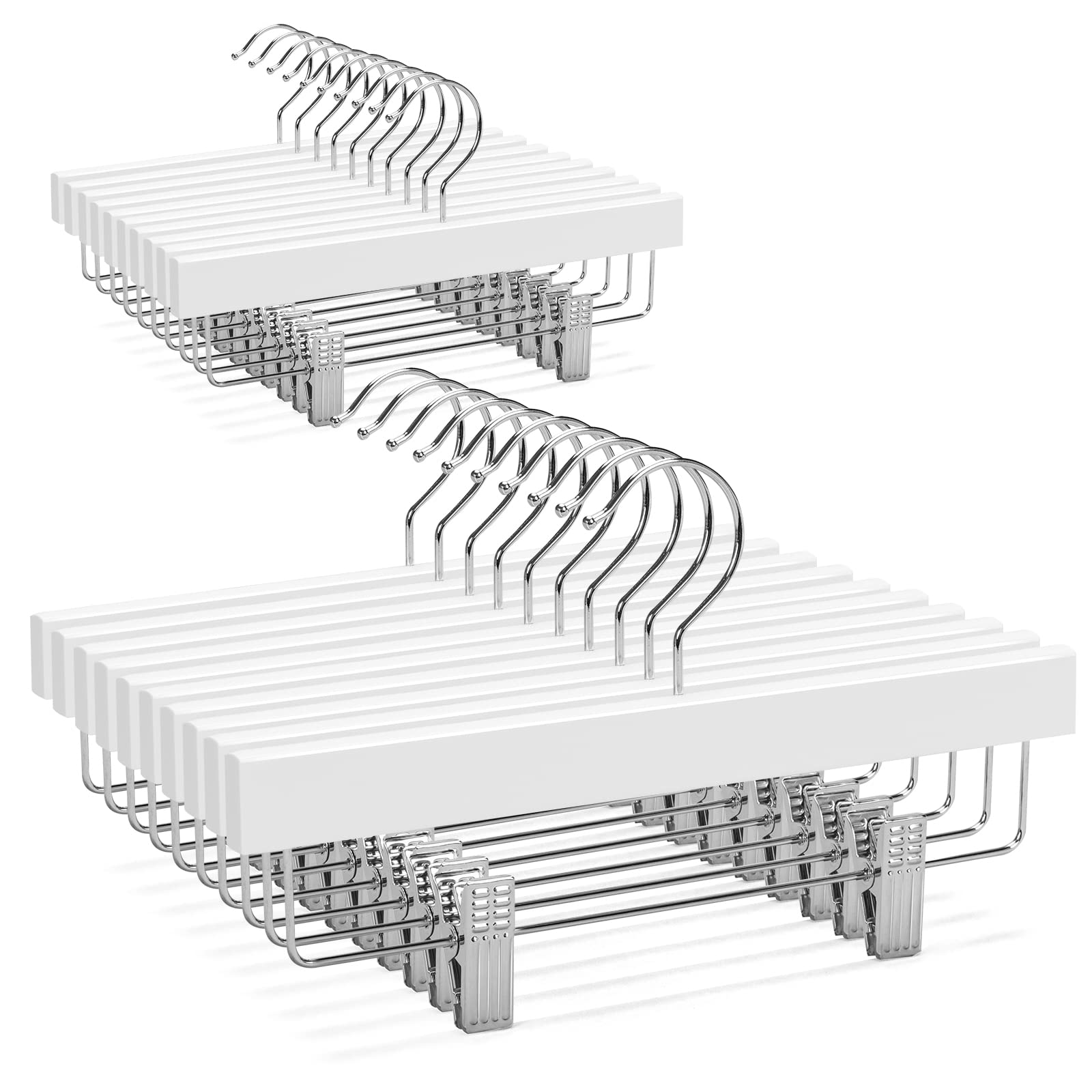 Nature Smile Kids Solid Wooden Pants Hangers,Baby Toddler Children Wood Skirts Hangers,Trousers Bottom 11.8 Inches Hangers With