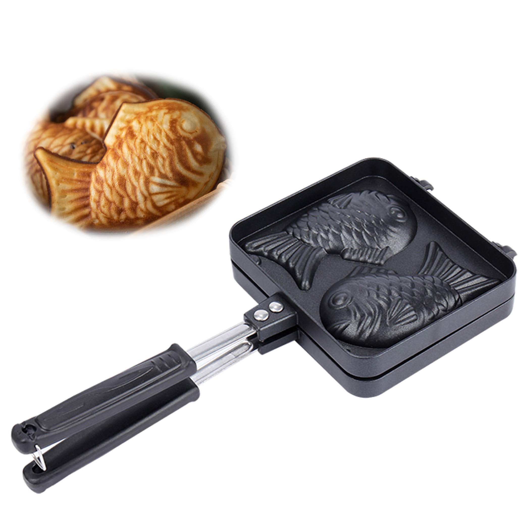 Japanese Taiyaki Fish Shaped Waffle Maker Pan Mold 2 Cast Bakeware With 2 Sides Home Diy Cooking Food Gift For New Home