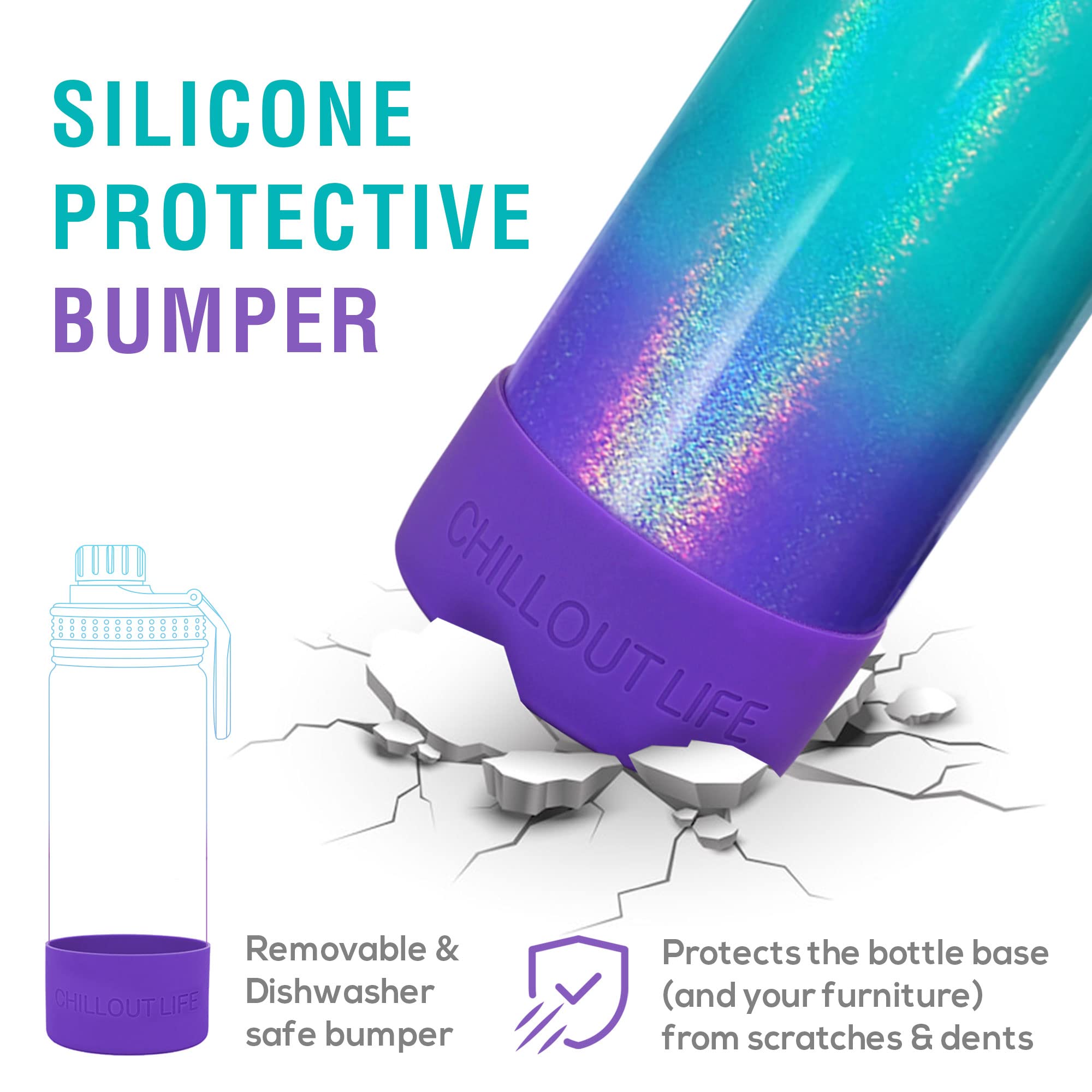 Chillout Life 17 Oz Kids Insulated Water Bottle For School With Leakproof Spout Lid And Cute Waterproof Stickers, Personalized S