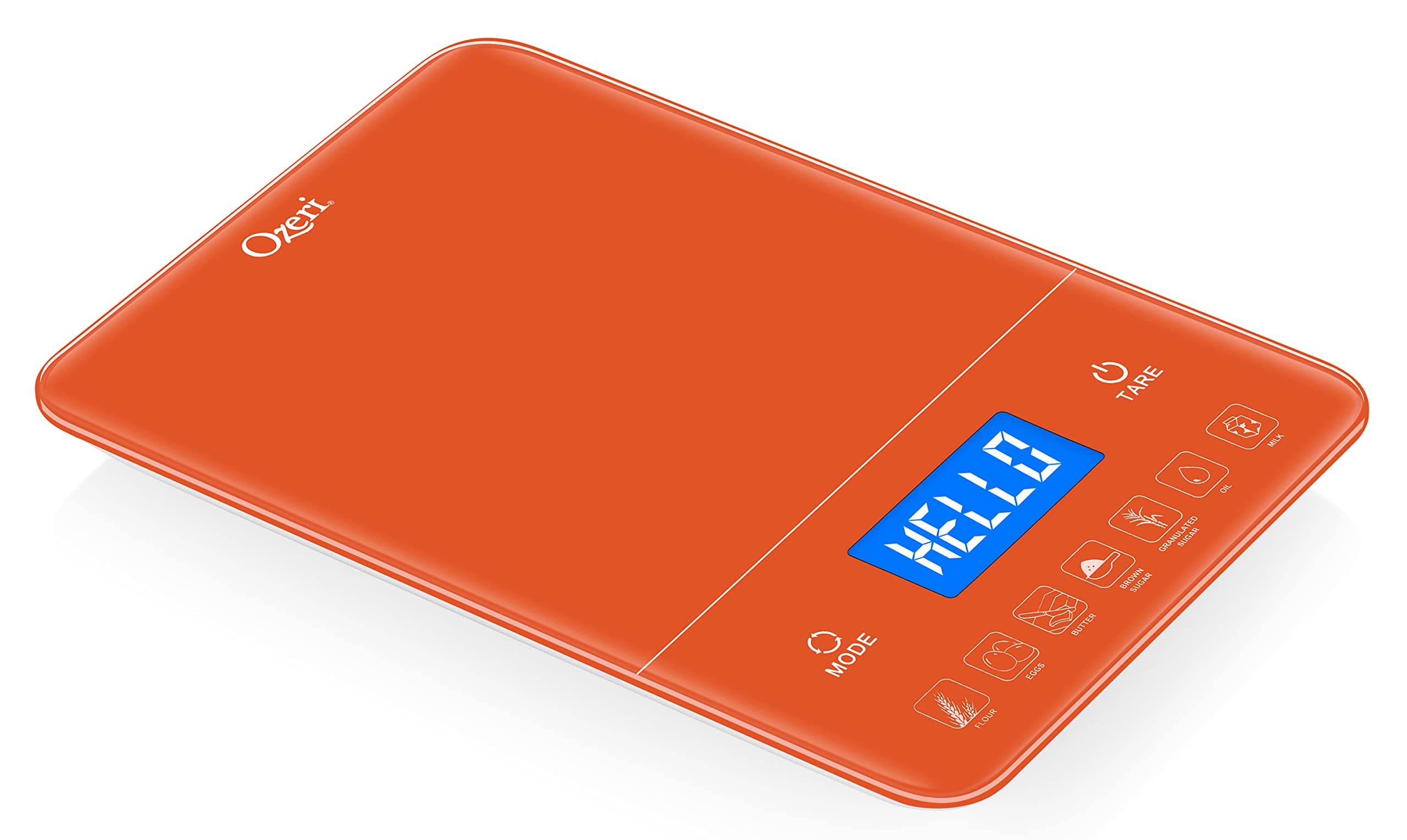 Ozeri Touch Iii 22 Lbs (10 Kg) Baker'S Kitchen Scale With Calorie Counter, In Tempered Glass