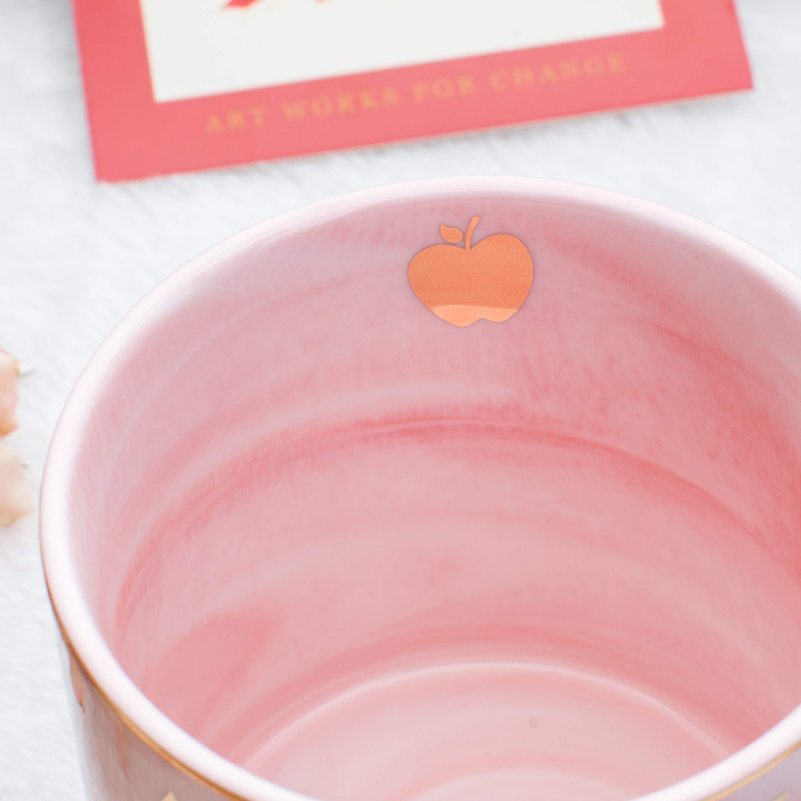 Luspan Teacher Appreciation Gifts,Teacher Gifts for Women,Pink Marble Ceramic Teachers Mug 11.5oz and Lid