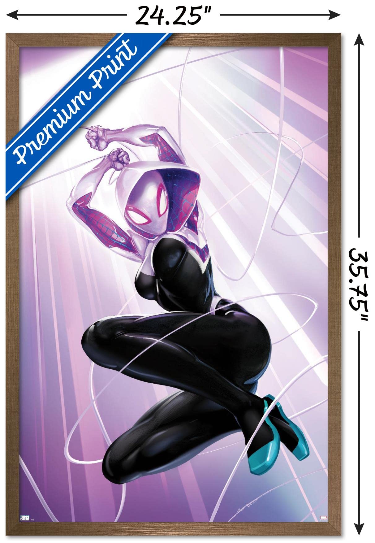 Trends International Marvel Comics - Ghost Spider - Ghost Spider #1 Wall Poster, 22.37'' X 34.00'', Bronze Framed Version