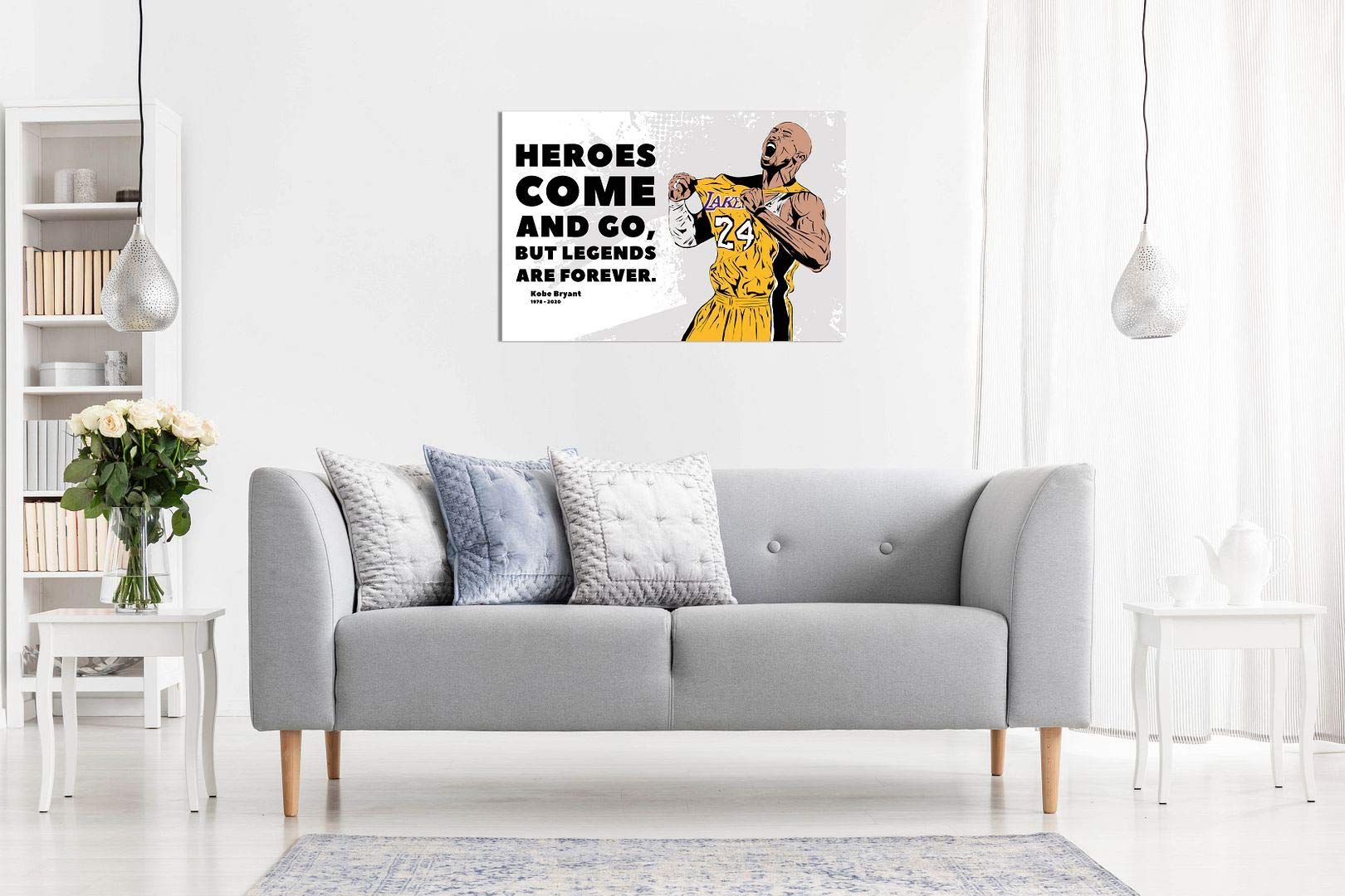 Kobe Bryant Quote Basketball Inspirational Motivational Canvas Wall Art Picture Print Home Decor (36X24In)