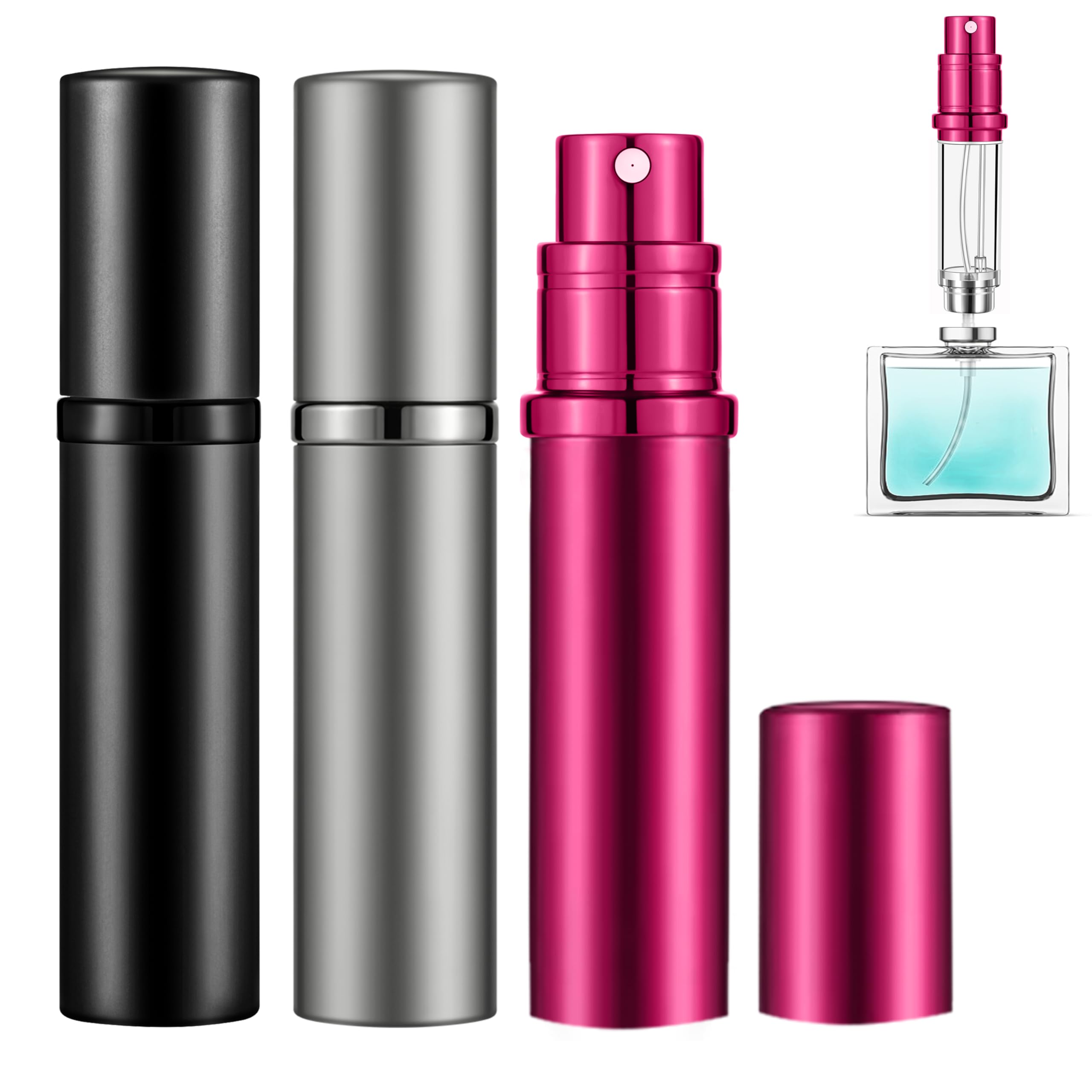 Qavhun 3-Pack 5Ml Refillable Perfume Atomizer Travel Bottle Leakproof Luxury Travel Perfume Refillable Bottle, Portable Fragranc