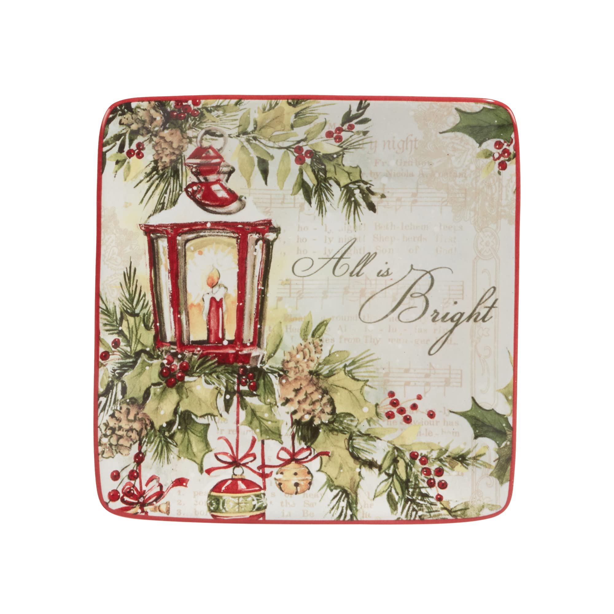 Certified International 6" Canape Plates Set of 4, Multicolor, Ceramic, Model 28976SET4, Small