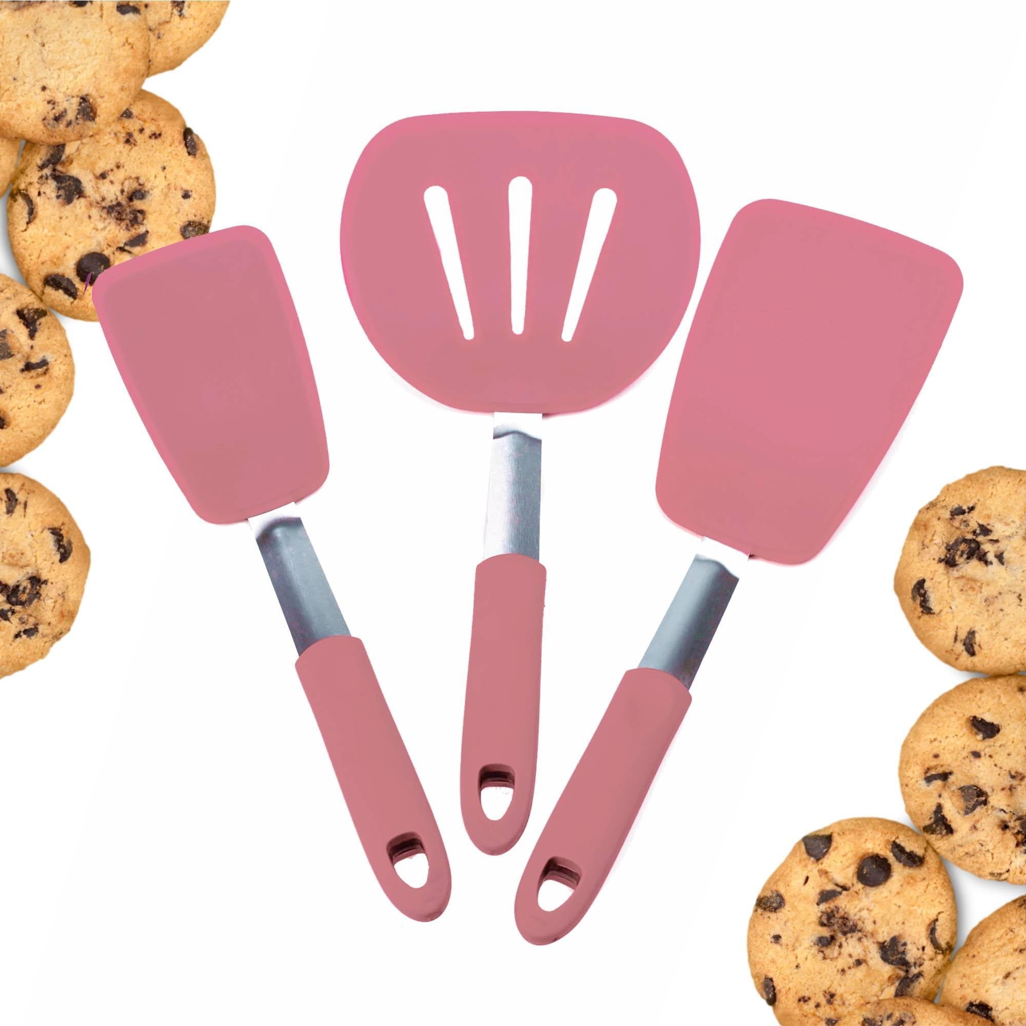 Starpack 'Flex & Flip' Flexible Silicone Turner Spatula Set (3 Pcs) - High Heat Resistant Spatulas For Cooking Egg 600F - Silico
