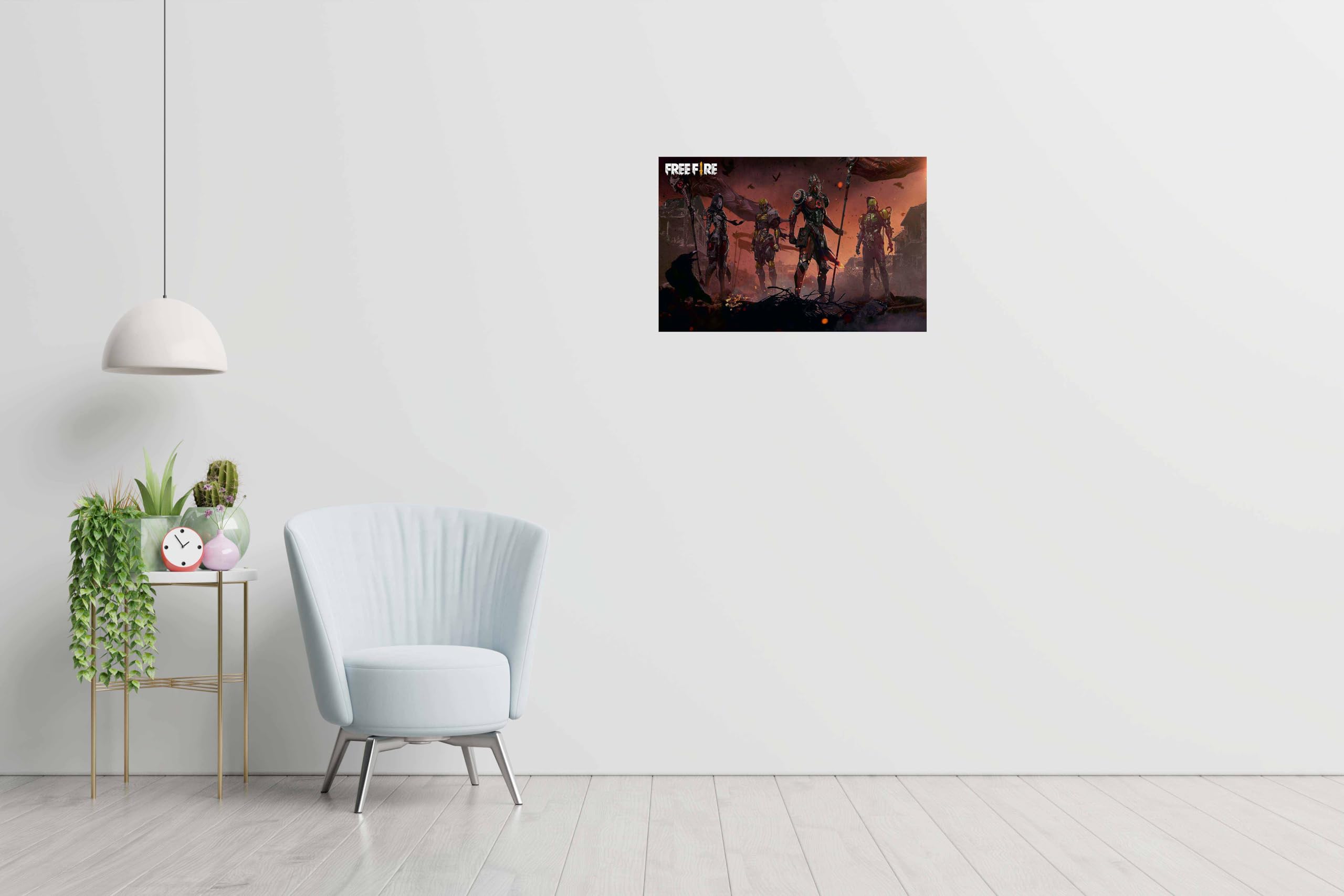 Baldau Prints Free Fire Game Wall Poster For Room (Gloss Laminated, 12X18 Inch, 300 Gsm) F-233