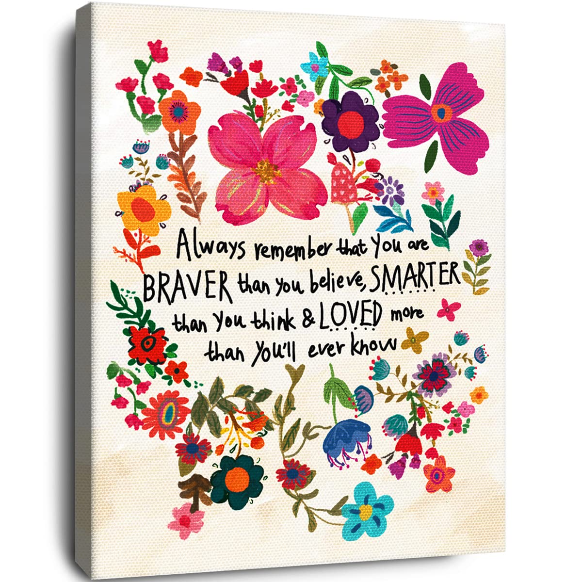 You Are Braver Than You Believe Inspirational Quotes Framed Canvas Prints Wall Art For Teens Girls Nursery Bedroom Dorm Wall Dec