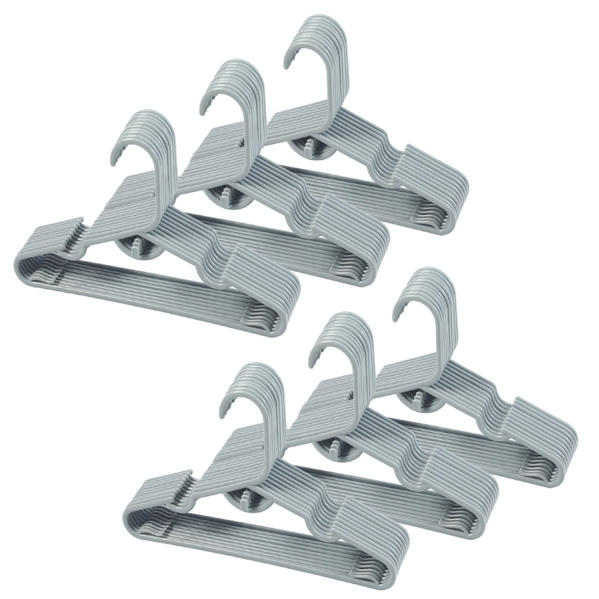 60Pcs Grey Baby Nursery Closet Hangers,Non-Slip Laundry Infant Pant Hanger For Newborn Clothes Gift,Stackable Hangers,Save Space