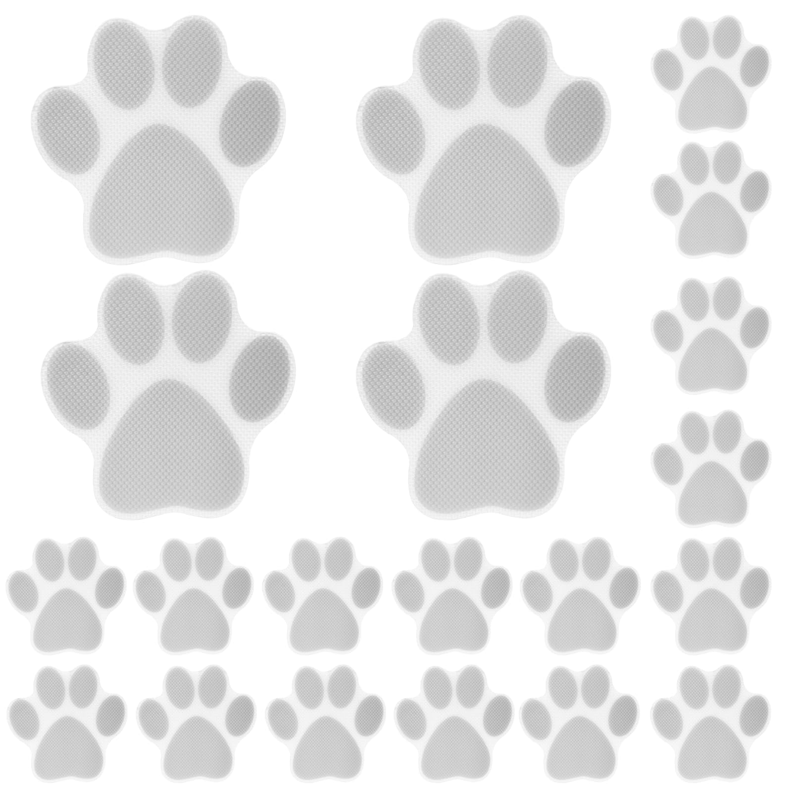 Coufce 20 Pcs Non Slip Bathtub Stickers Grey Paw Print Adhesive Decals Sea Shell Shape Shower Stickers For Floor, Ladders, Bath