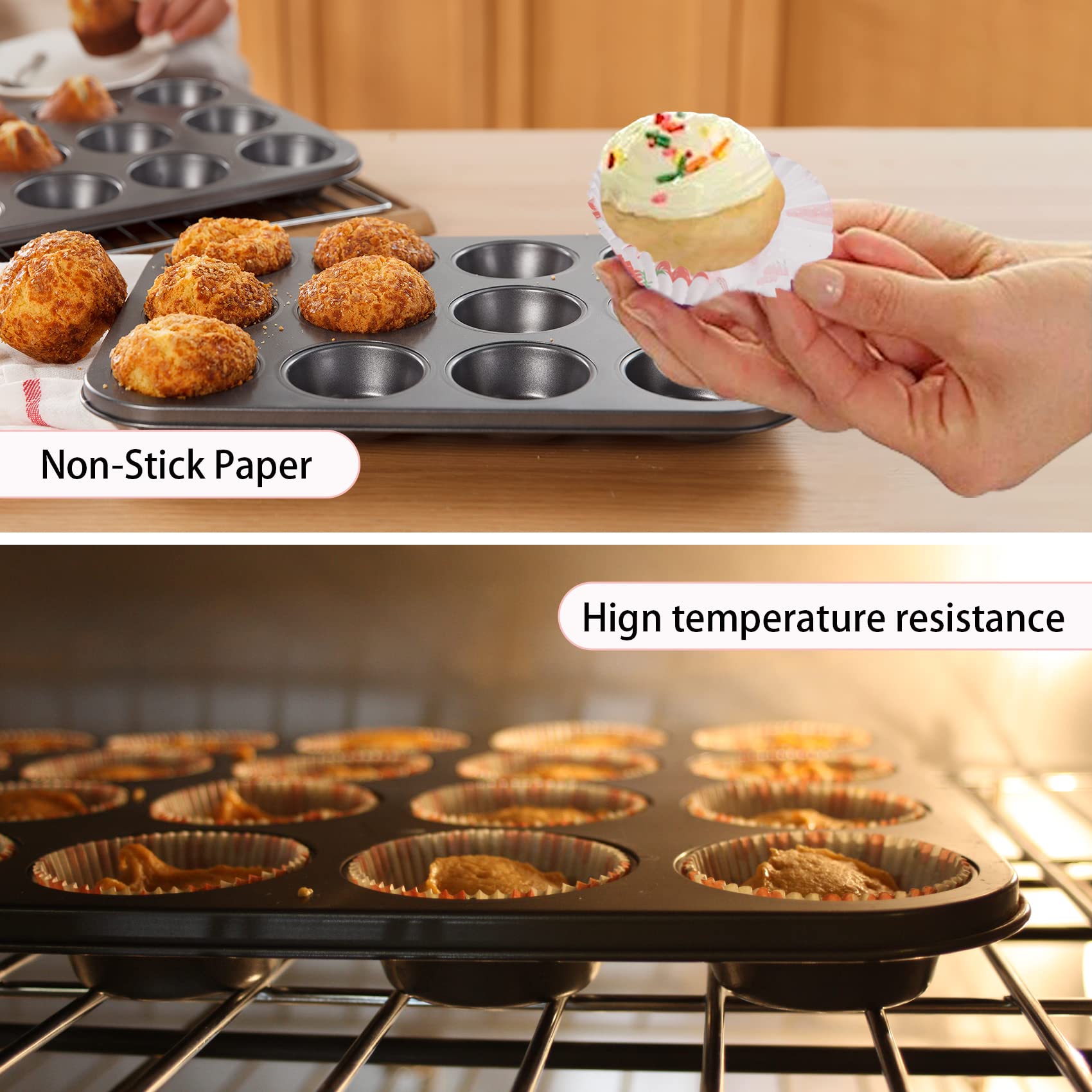 Cupcake Liners For Baking, 100Pcs Muffin Liners, Strawberry Printing Baking Cups Paper, Cupcake Wrappers Non Stick, Standard Cup
