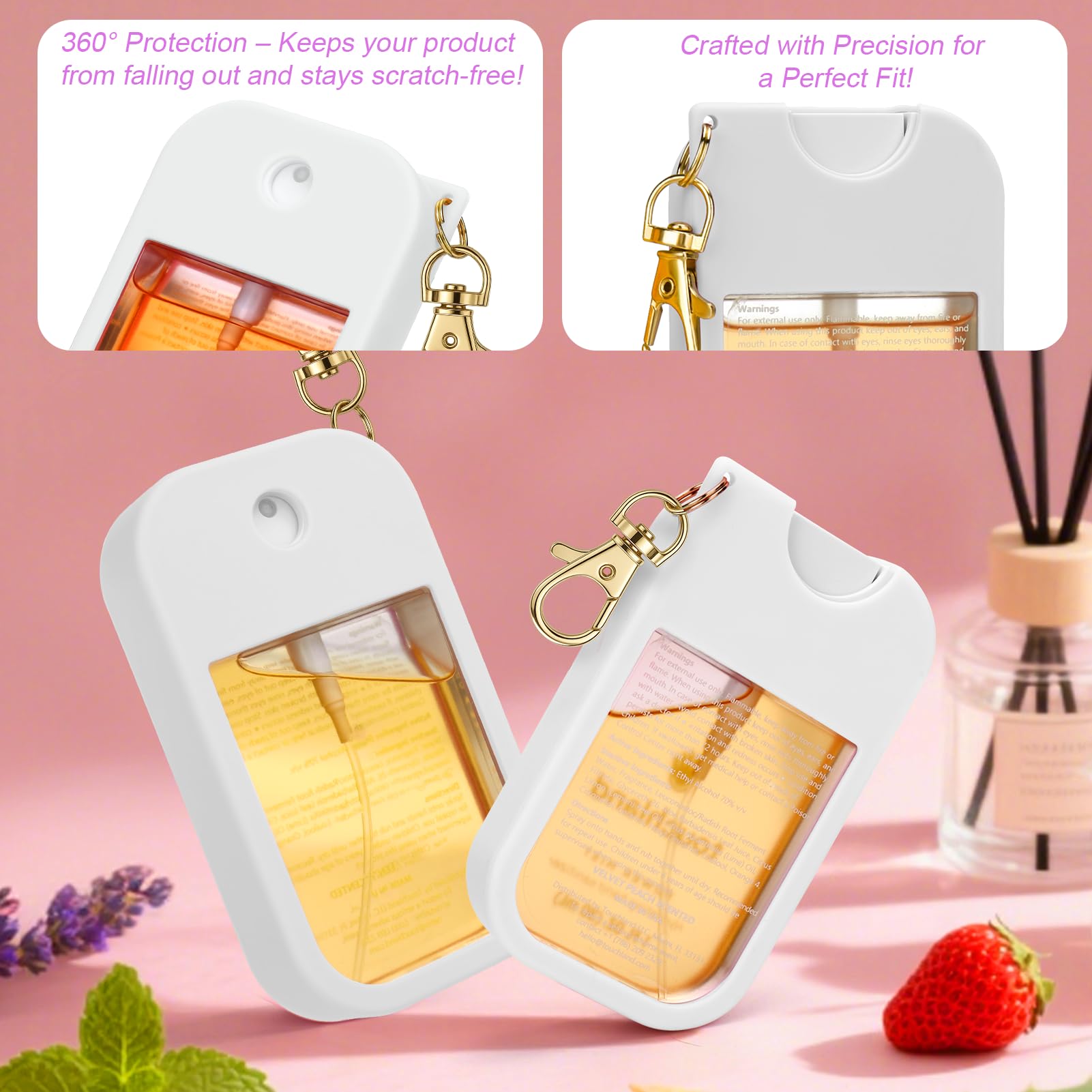 Aiersa Hand Sanitizer Spray Case Compatible With Touchland, Silicone Hand Sanitizer Case Holder With Keychain For Touch Land Mis
