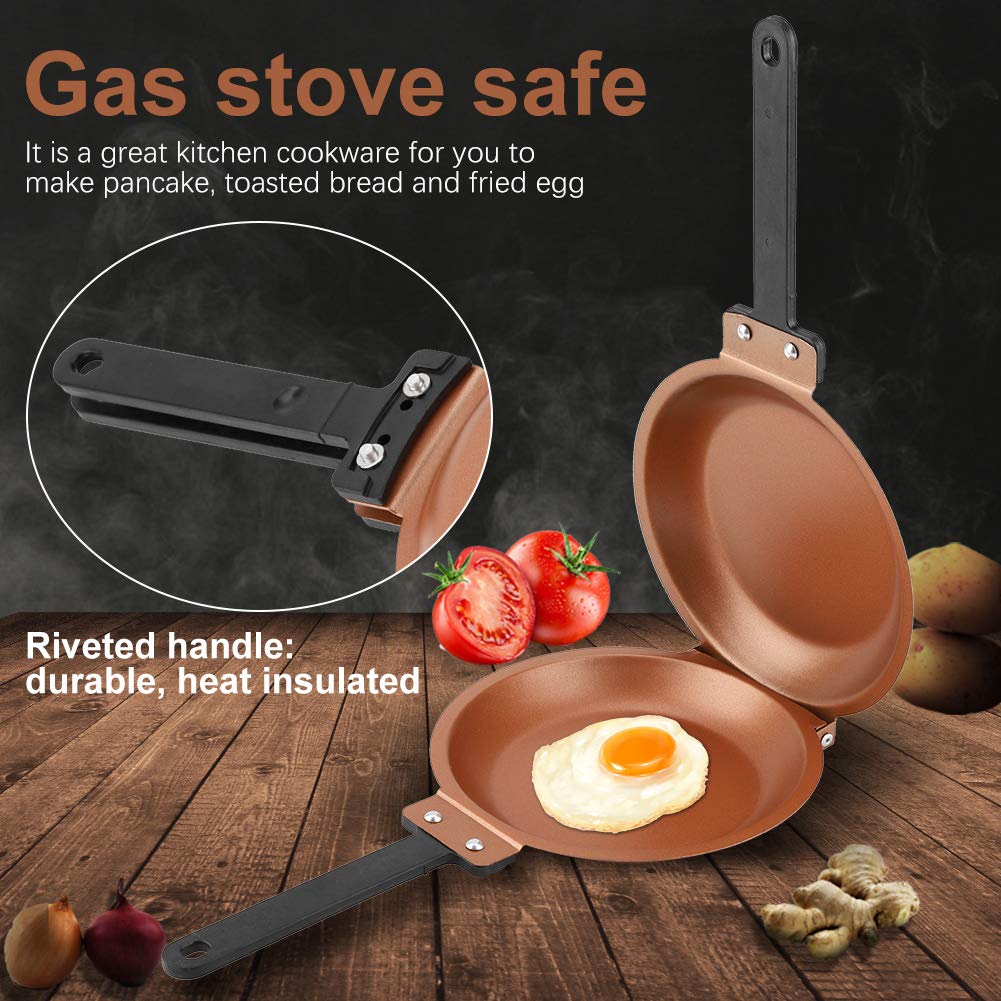 Valentine'S Day Carnival Non-Stick Frying Pan, Cast Iron Frying Pan, Double Side Non-Stick Flip Frying Pan Fried Egg Pancake Mak