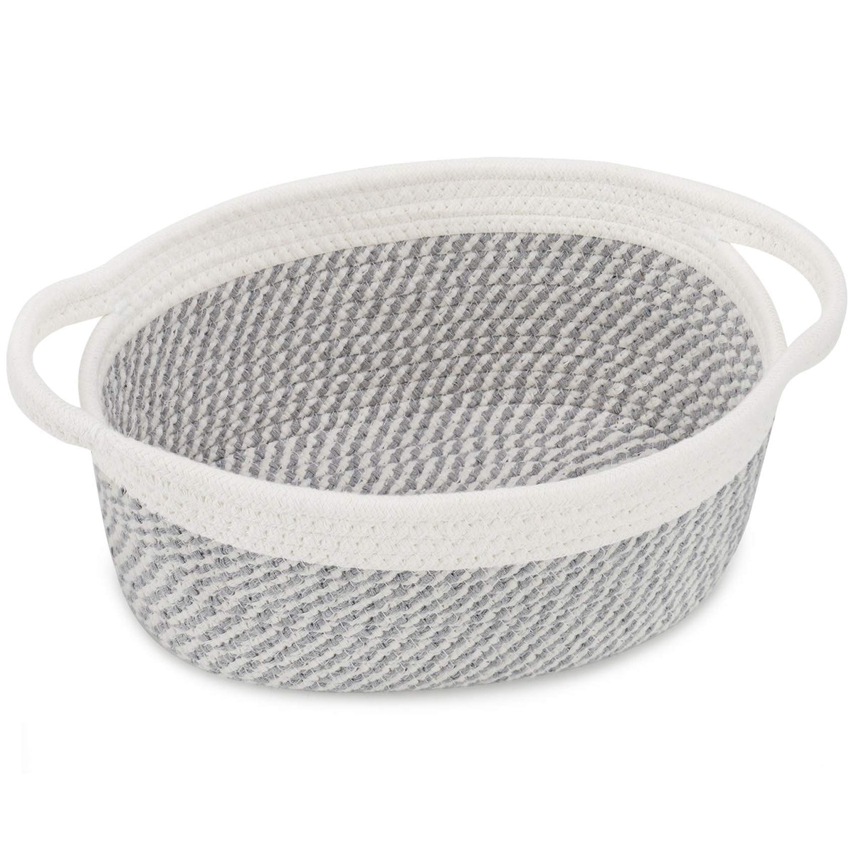 Abenkle Small Woven Basket, 12''X 8'' X 5'' Cute Small Basket, Rope Room Shelf Storage Basket, Cat Dog Toys Basket Chest Box, Em