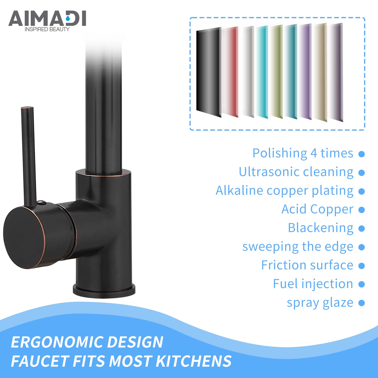 Oil Rubbed Bronze Kitchen Faucet - Aimadi Commercial Single Handle Single Hole Bronze Kitchen Faucet With Pull Down Sprayer Grif