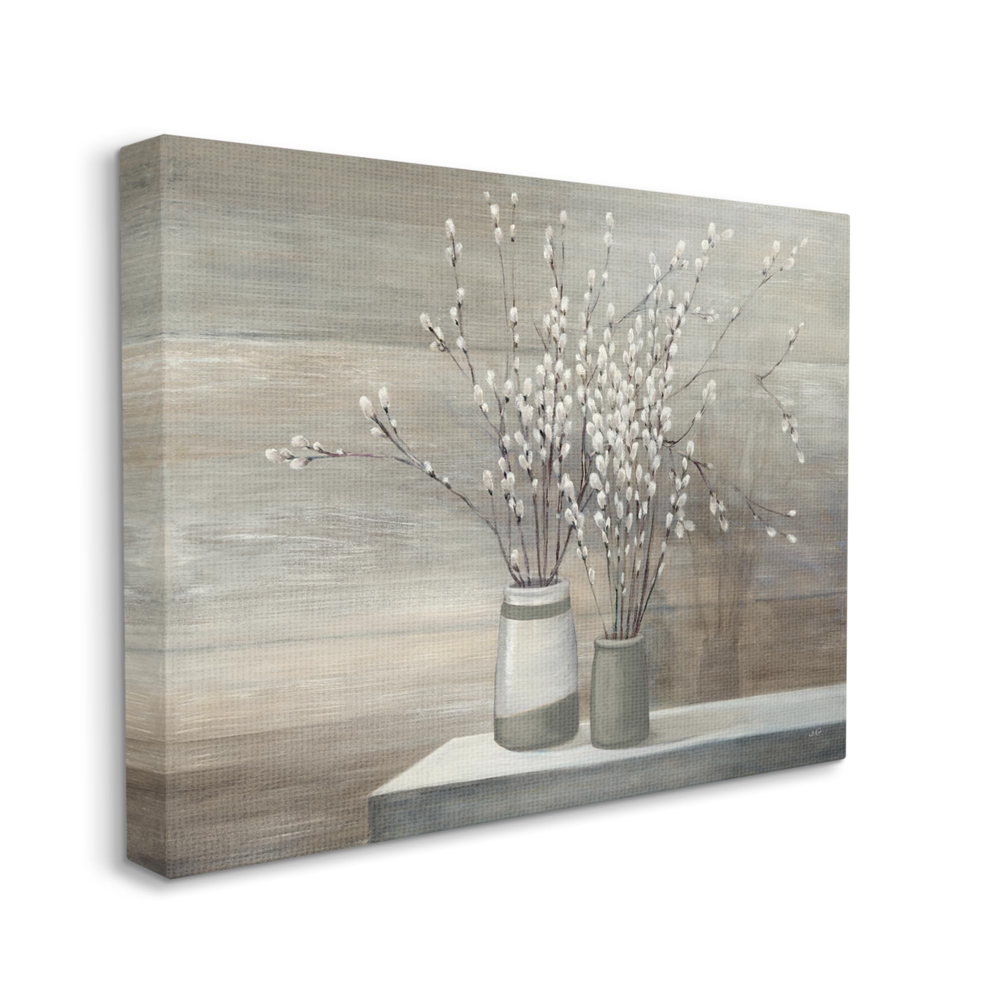Stupell Industries Pussy Willow Still Life Stretched Canvas Wall Art, Proudly Made In Usa