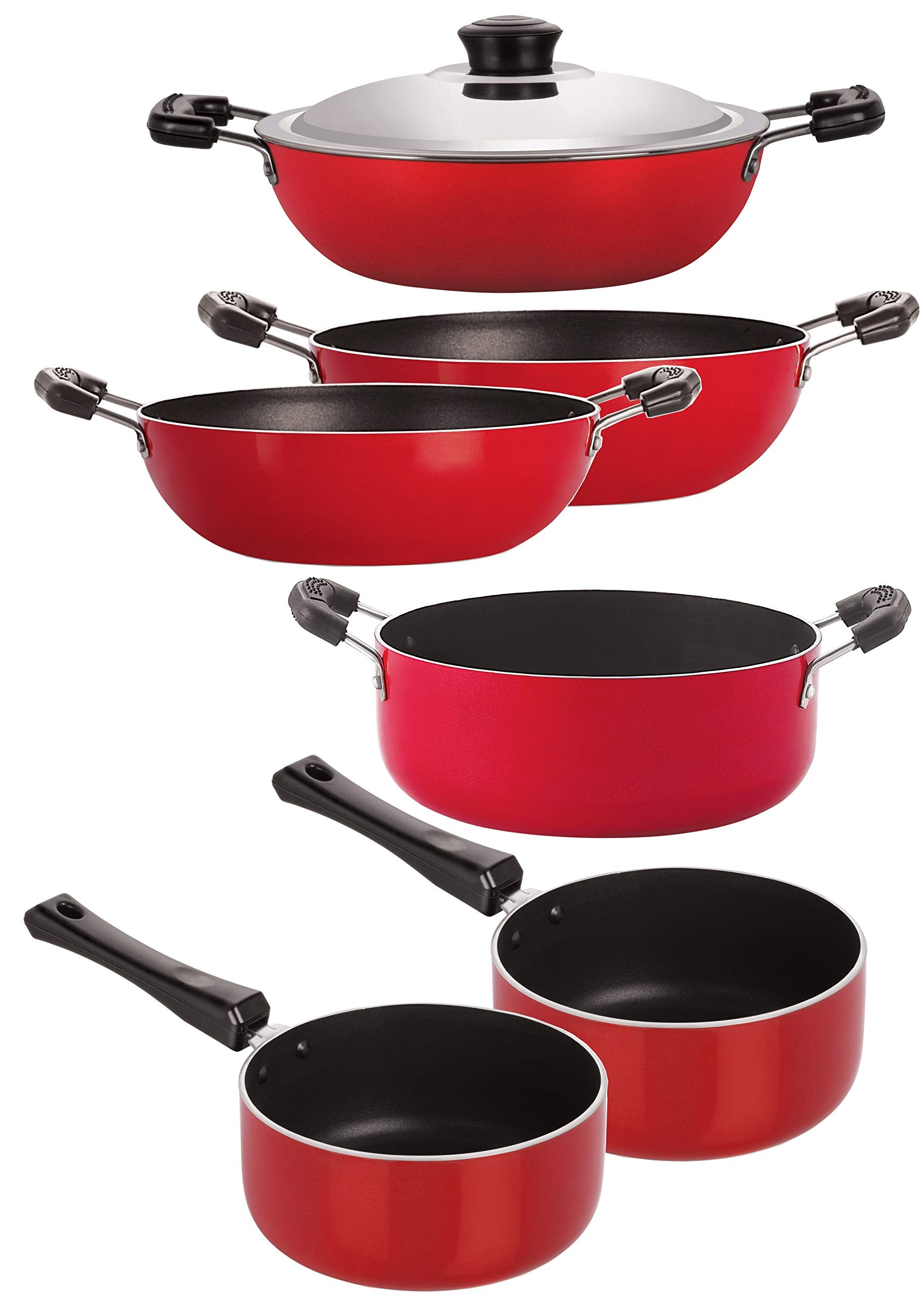 Nirlon NonStick Aluminium Pots And Pans Combo Gift Set Offer, 6 Piece Set