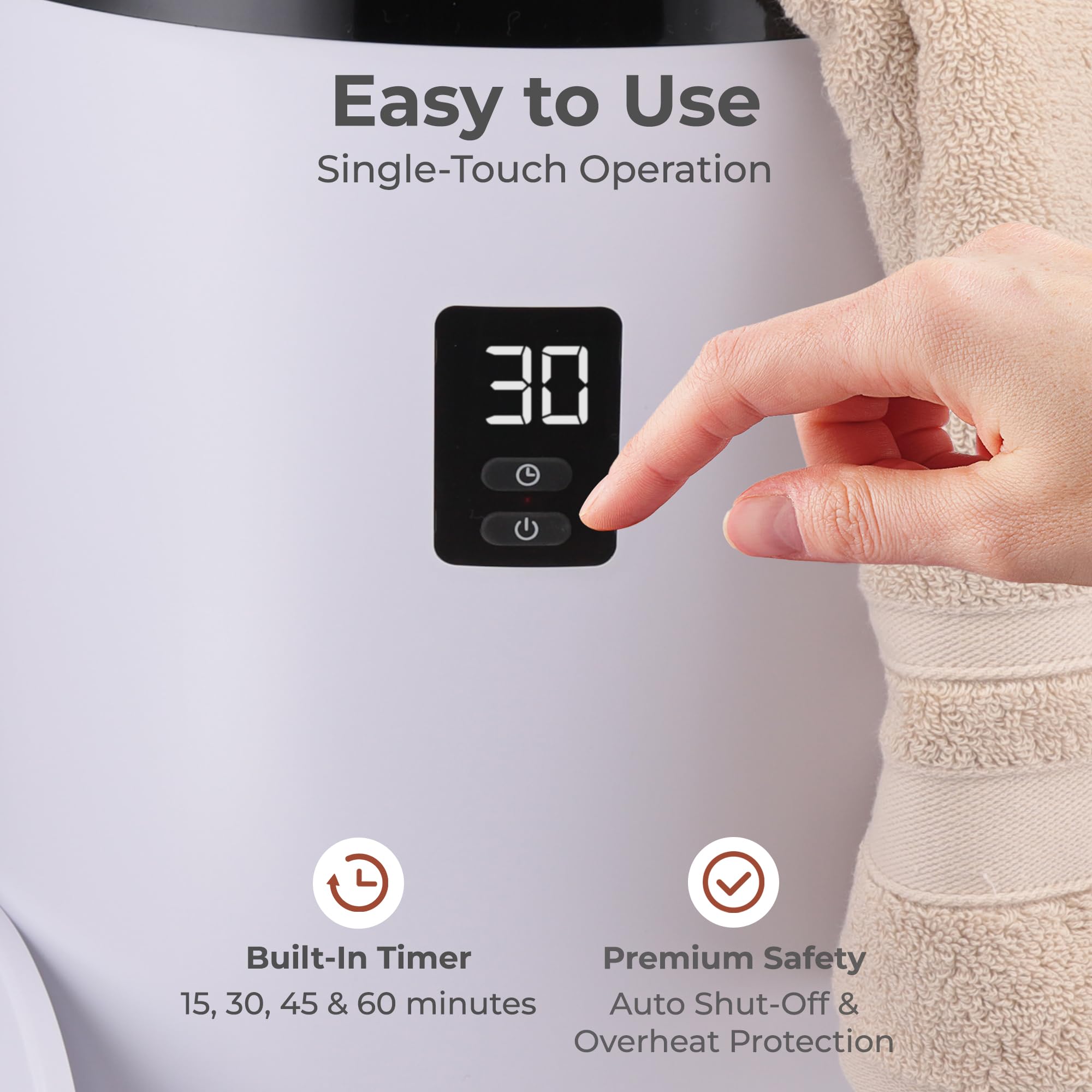 Serenelife Towel Warmers Bucket, With Customized Fragrance For Spa And Bathroom, Luxury Towel Heater Gifts For Him & Her, Auto S