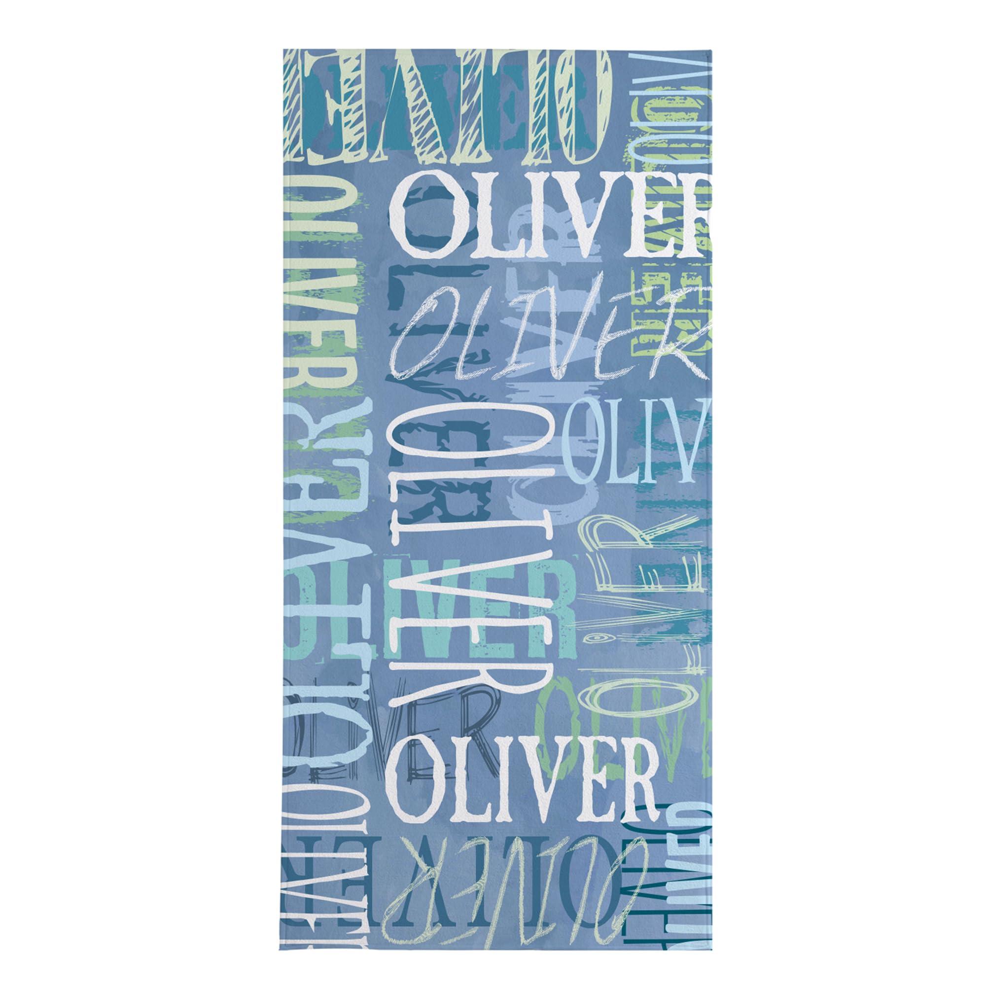 Let'S Make Memories Personalized Beach Towel - Custom Cotton/Poly Blend Pool Towel - Blue - Personalize With Your Name - Standar