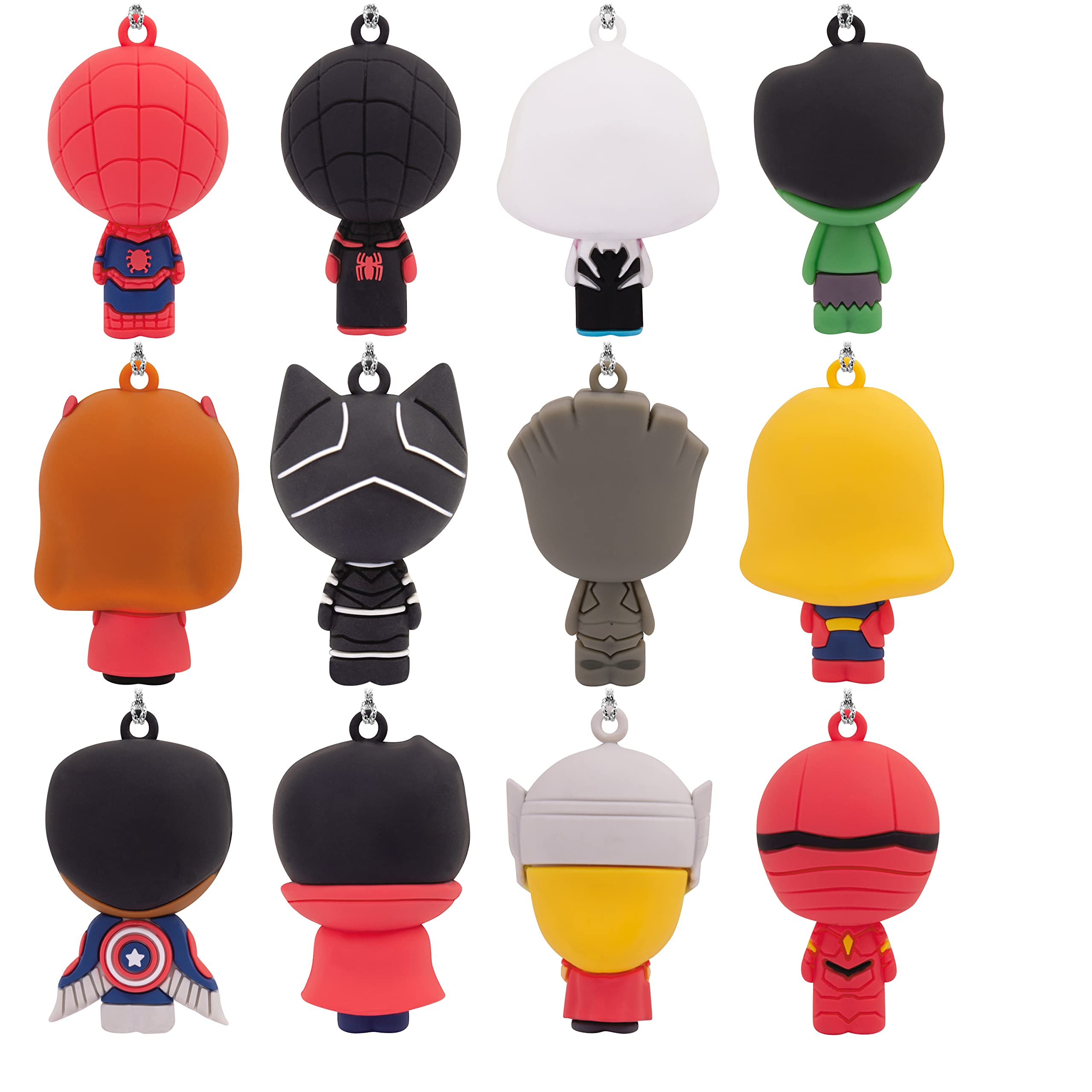 Hallmark Marvel Countdown Calendar Miniature Christmas Tree Set With 12 Mini Ornaments, Plastic