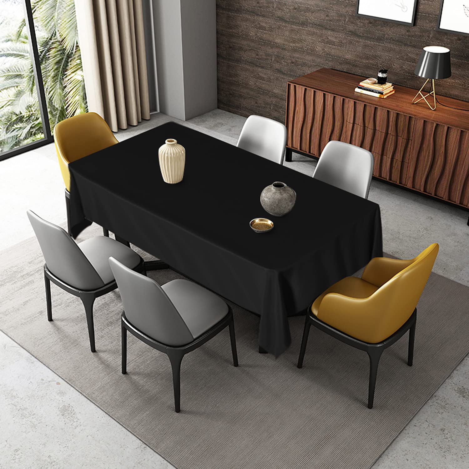 Fitable Rectangle Tablecloth 90X156 Inch Tablecloth Stain And Wrinkle Resistant Washable Polyester Table Cloth, Decorative Fabri